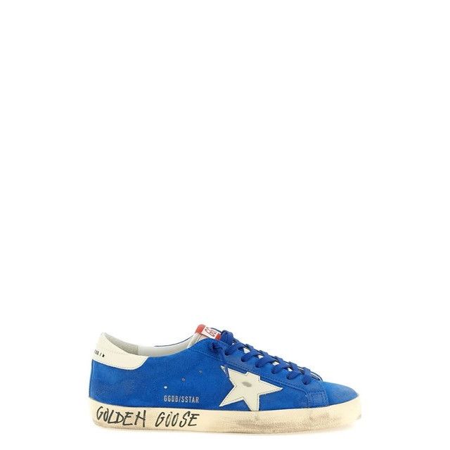 GOLDEN GOOSE Super-Star Men's Blue/White Suede Sneakers New