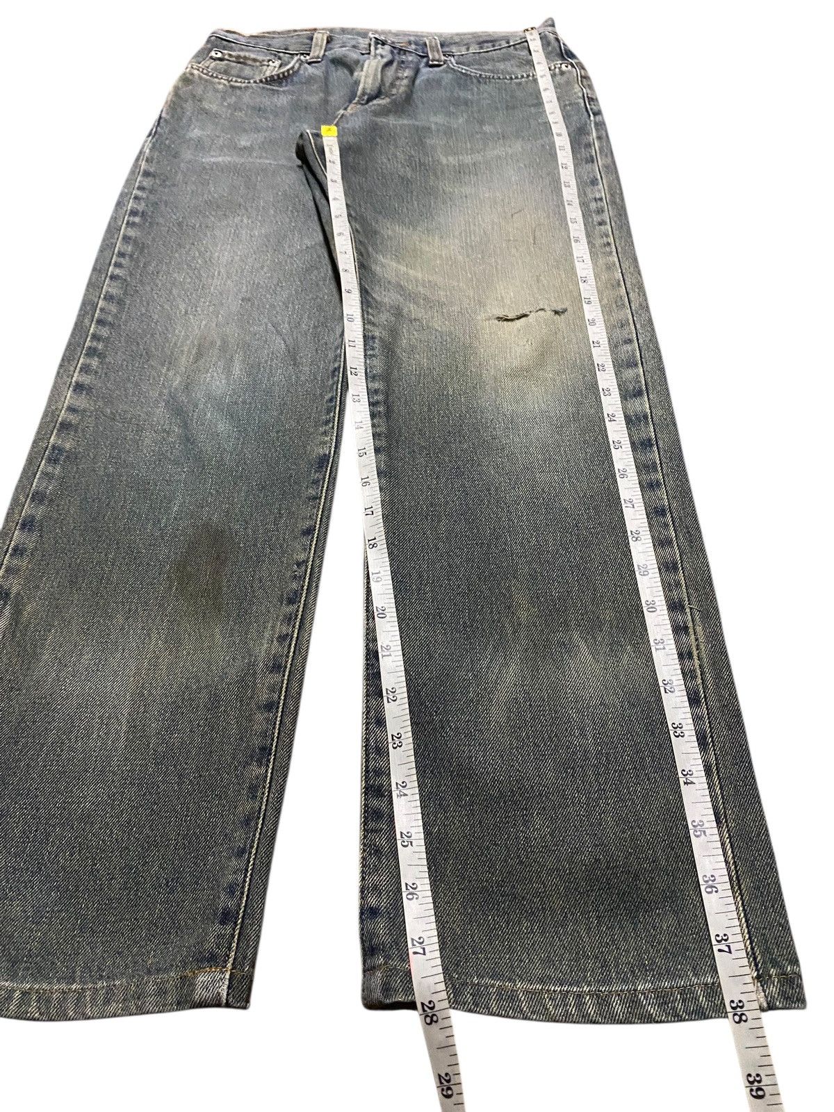 Japanese Brand Vintage Edwin E603R Japan Mud Wash Distressed Loose Jeans Size US 30 / EU 46 - 14 Thumbnail