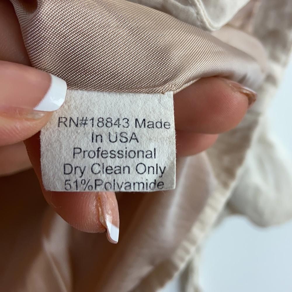 Designer People Like Frank | Beige Crinkled Blazer Jacket Size M / US 6-8 / IT 42-44 - 6 Thumbnail