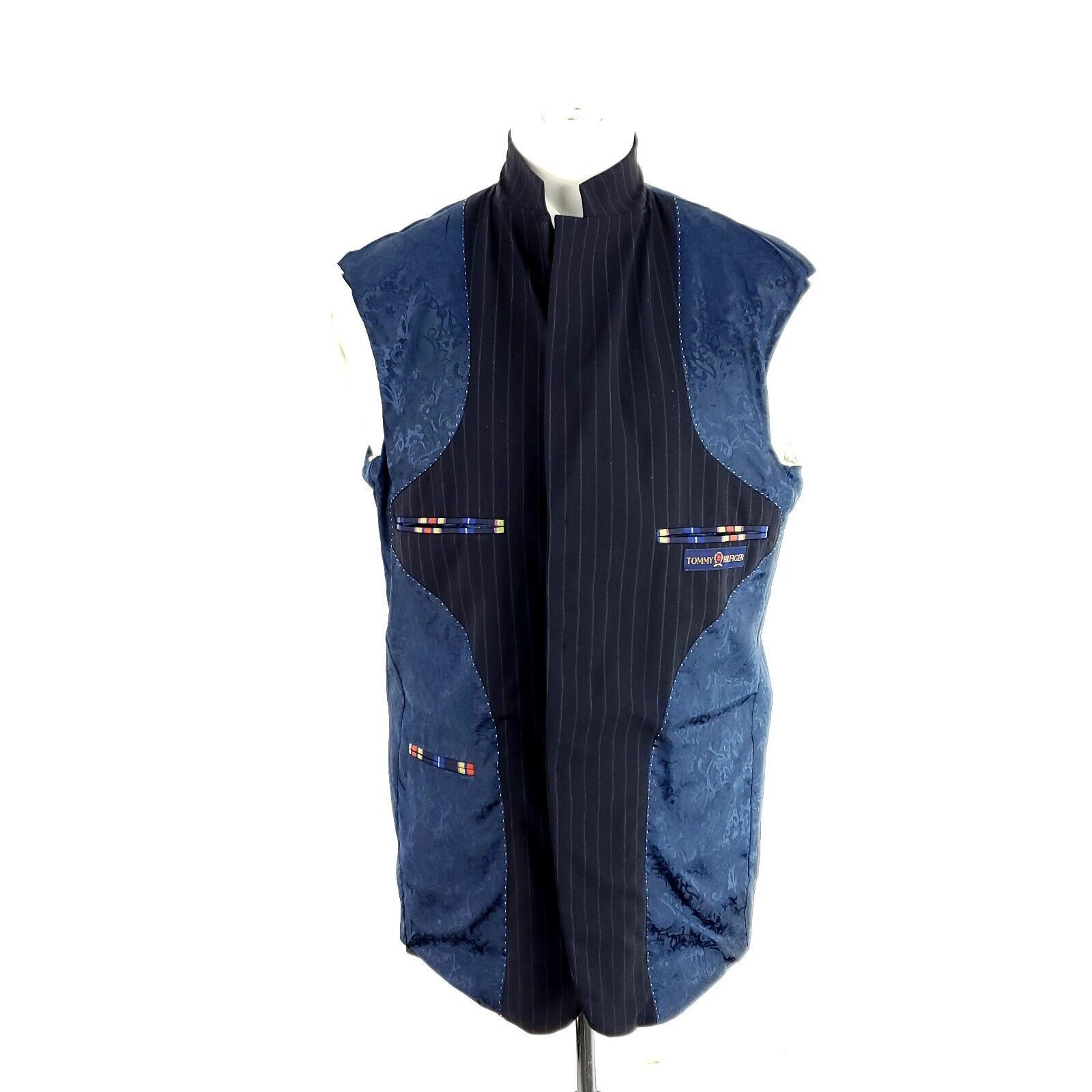 Tommy Hilfiger Tommy Hilfiger Wool 3 Button 2 Piece Suit 40R Blue Striped 3 Size 40R - 11 Thumbnail