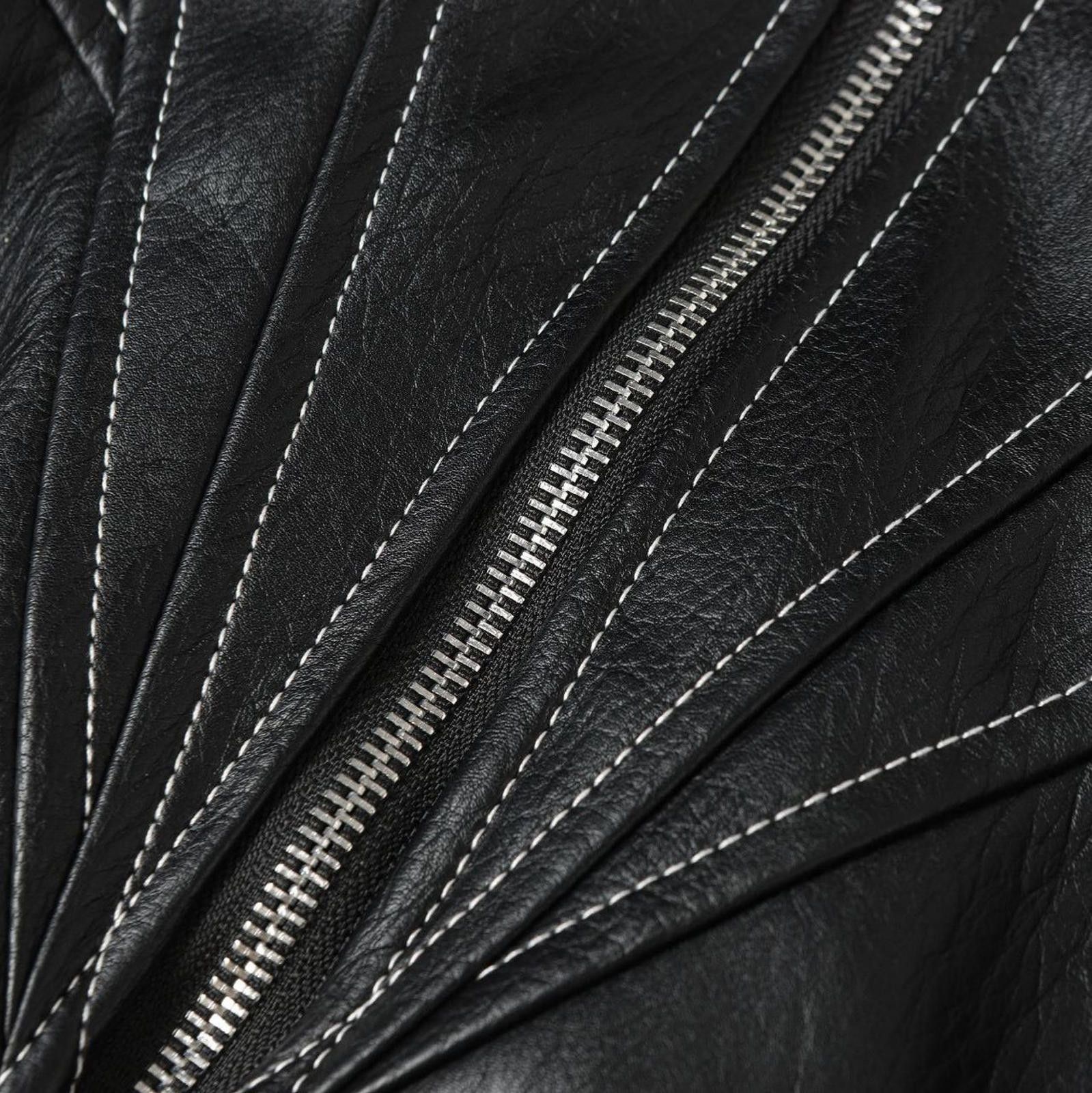 Japanese Brand Black Faux Leather Bomber Jacket with Fur Collar Size US M / EU 48-50 / 2 - 3 Thumbnail