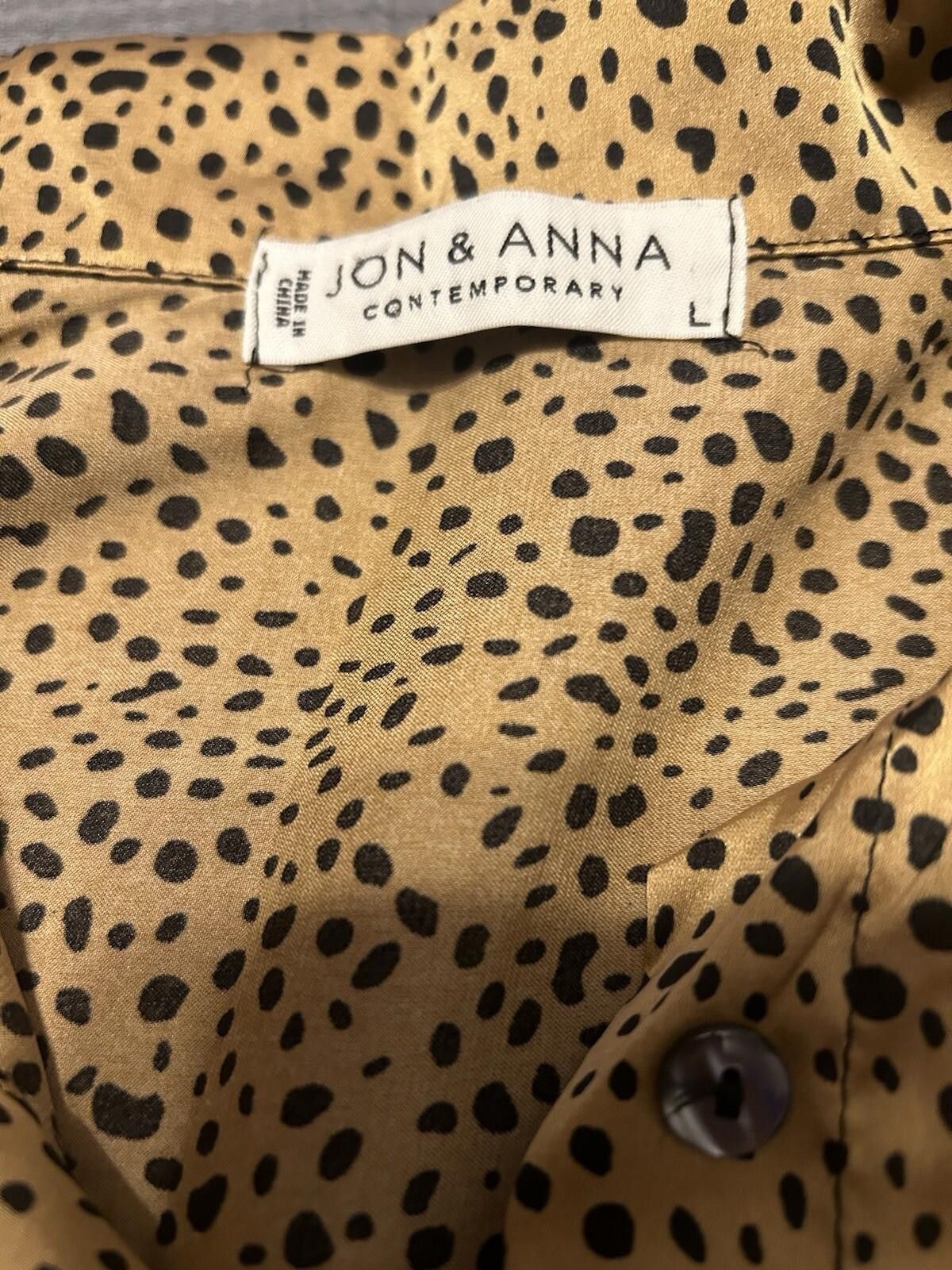 Designer Jon & Anna Animal Print Long Sleeve Blouse Size Large Size L / US 10 / IT 46 - 3 Thumbnail