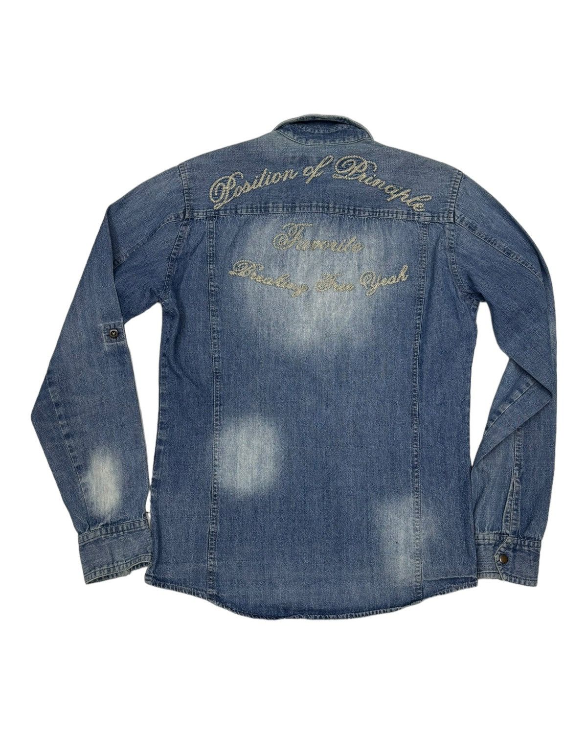 If Six Was Nine 🔥SCHLUSSEL BUTTON UP WESTERN DENIM SHIRT Size US S / EU 44-46 / 1 - 10 Thumbnail