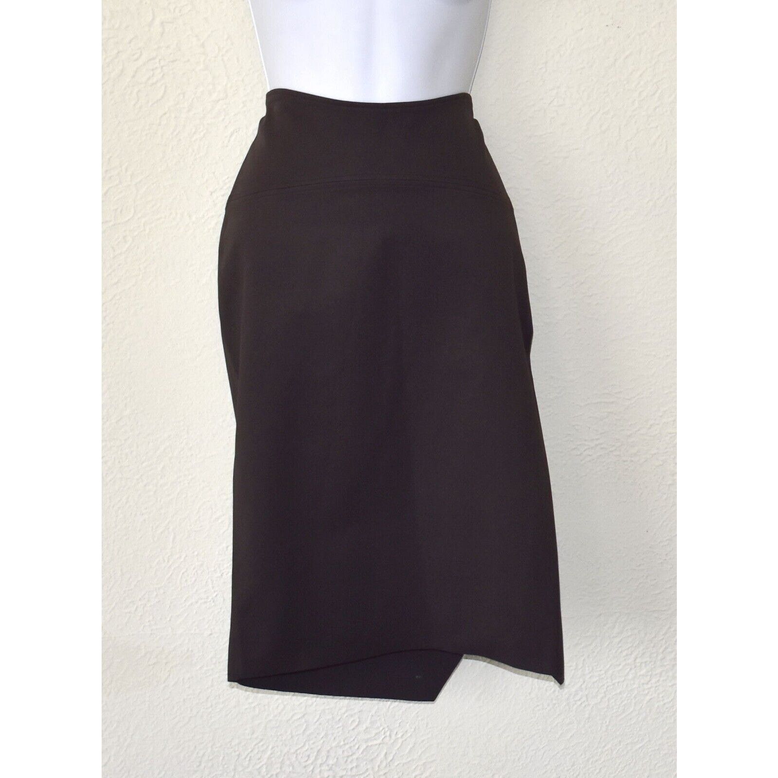 Gucci GUCCI Brown Unlined Back Pleated Side Zip Pencil Skirt Sz S Size 27" / US 4 / IT 40 - 3 Thumbnail