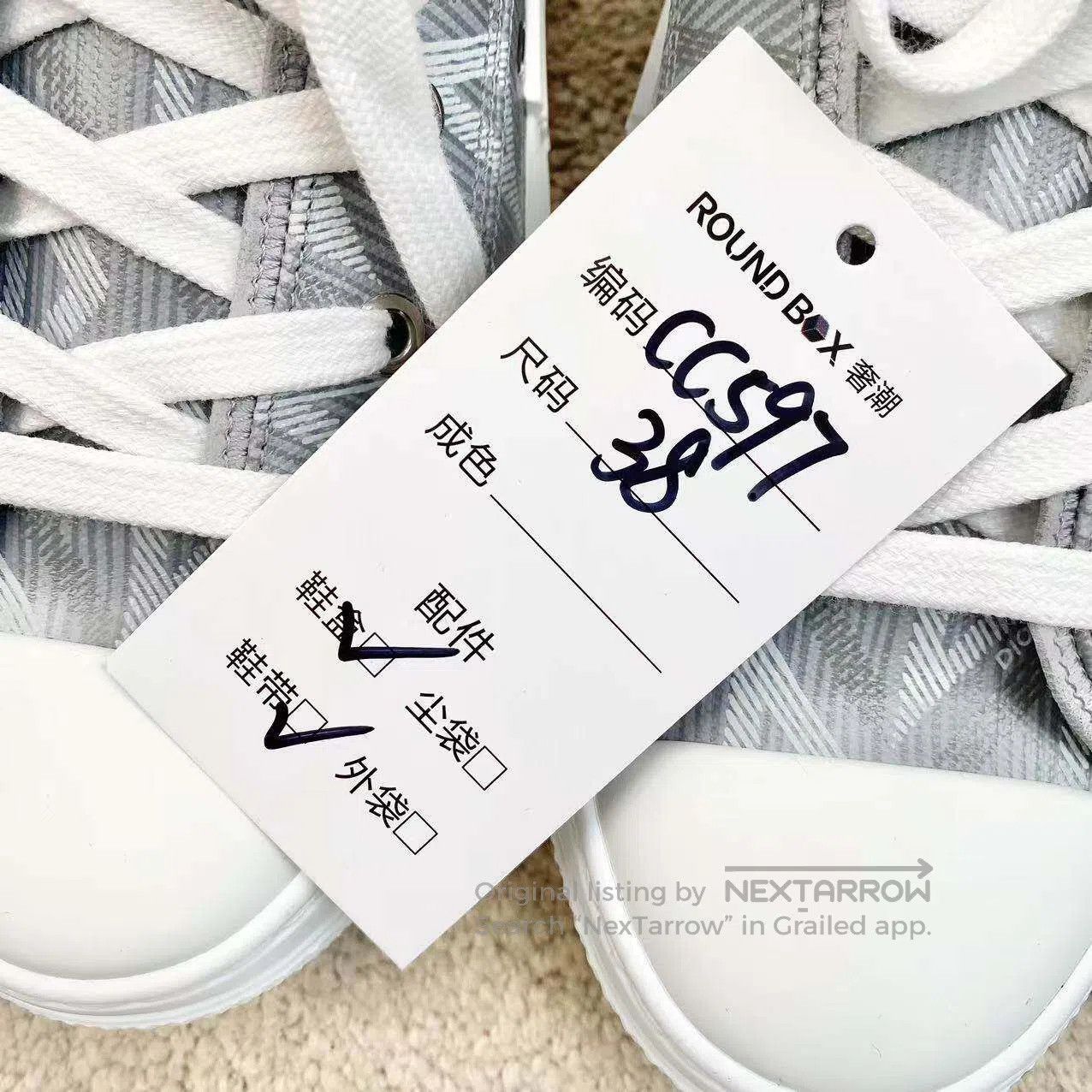 Dior Dior B23 leather brand logo diamond checkered high-top can Size US 7.5 / IT 37.5 - 9 Thumbnail