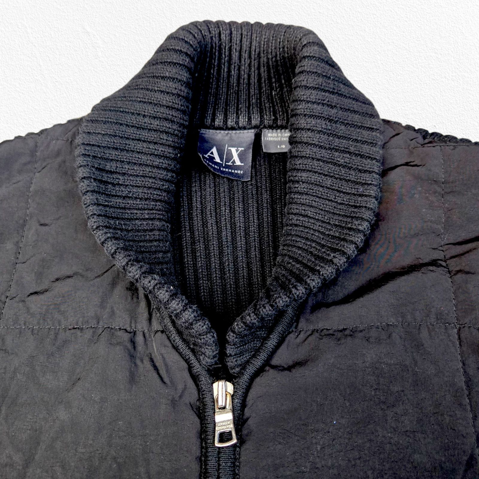 Armani Exchange Armani Exchange Black Ribbed Puffer Front Jacket Size Large Size L / US 10 / IT 46 - 8 Thumbnail