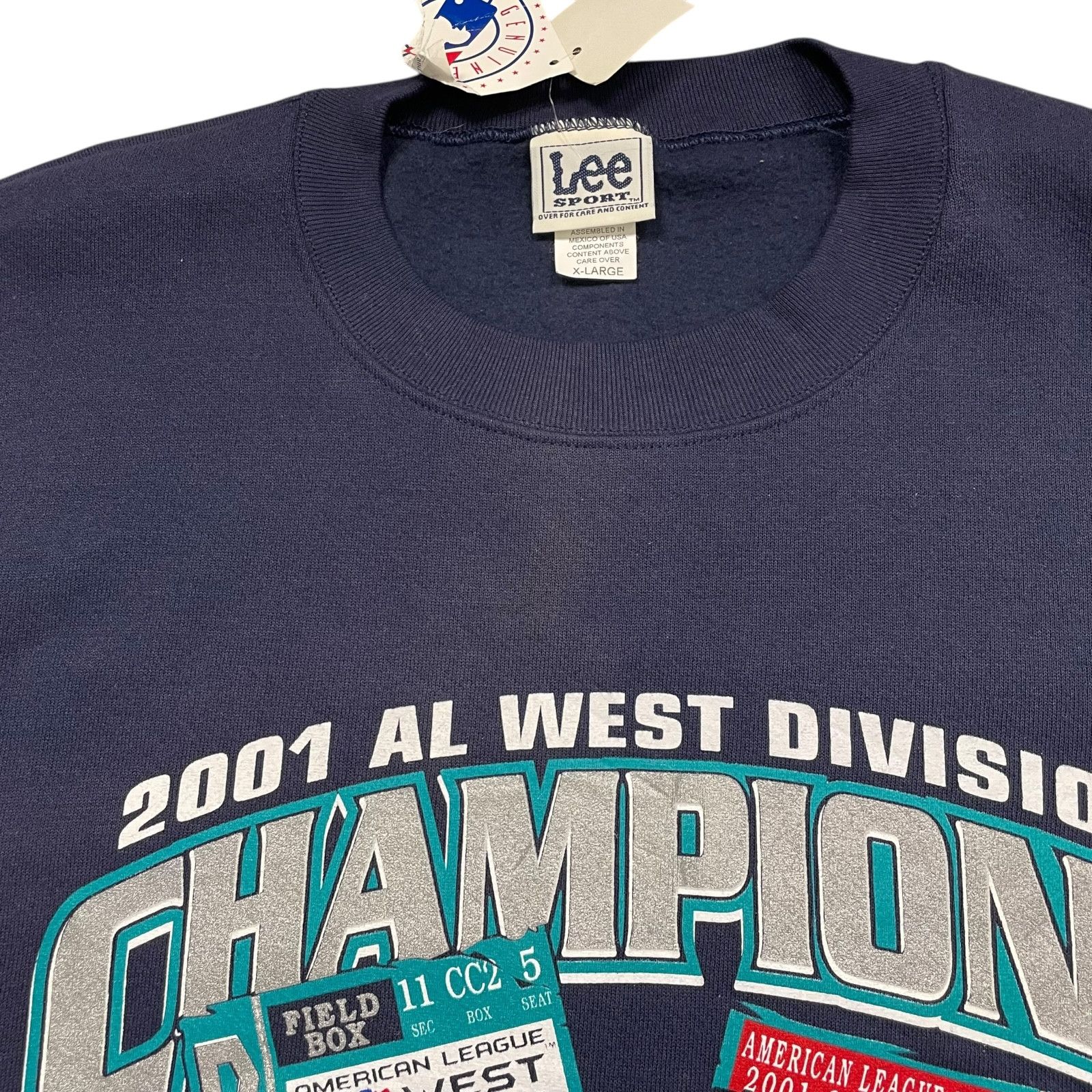 MLB VTG SEATTLE MARINERS LEE SPORT 2001 WEST CHAMP SWEATSHIRT Size US XL / EU 56 / 4 - 6 Thumbnail
