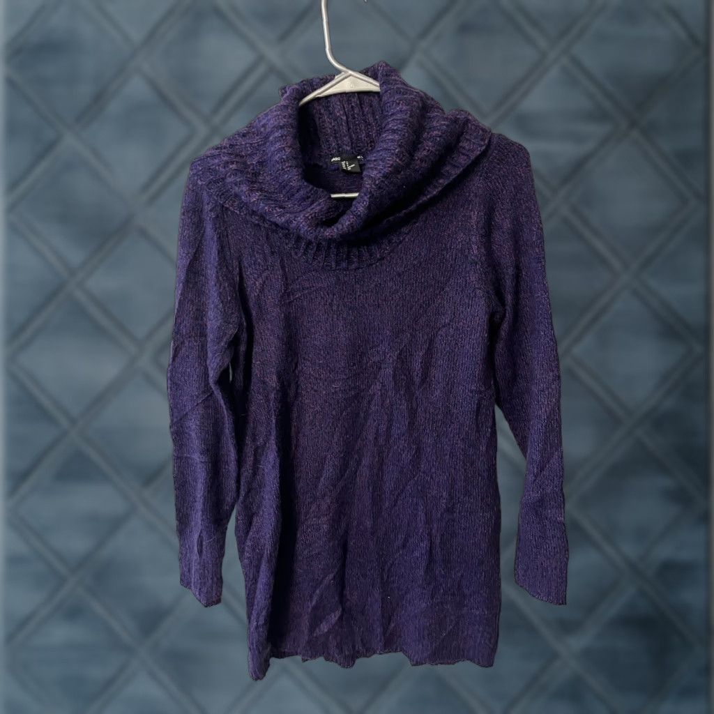 H&M H&M Sweater Shirt Women Cowl Neck Hi-Lo Long Sleeve Purple Pullover Size S Small Regular Solid 000 Size S / US 4 / IT 40 - 1 Thumbnail