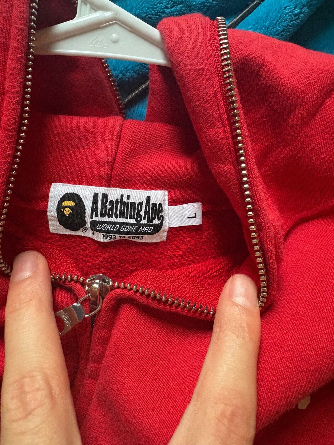 Bape Red Bape full zip Size US L / EU 52-54 / 3 - 5 Thumbnail
