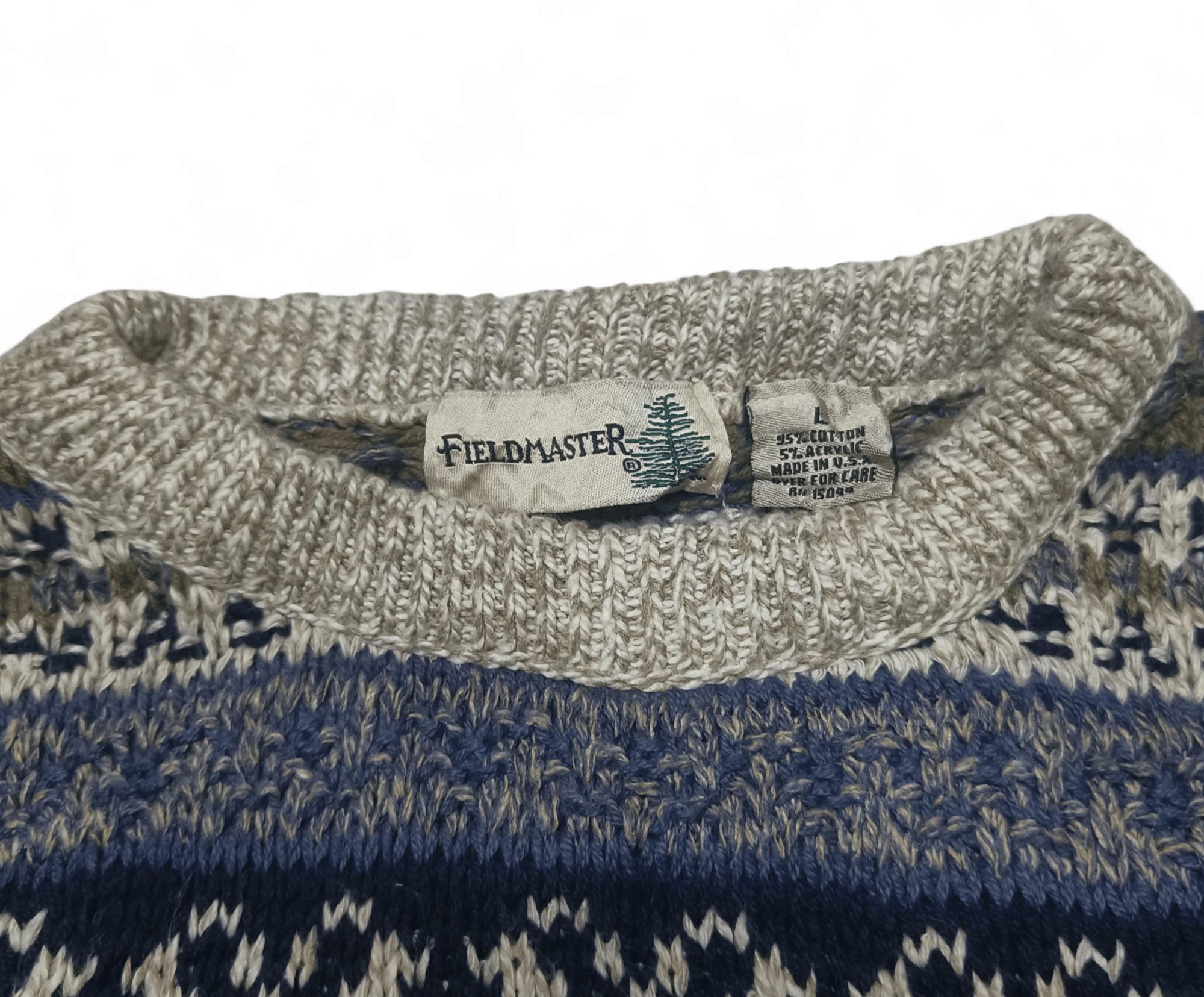 Other Vintage 80s FIELDMASTER Ethnic Striped otifs Knit Sweater Size US L / EU 52-54 / 3 - 7 Thumbnail