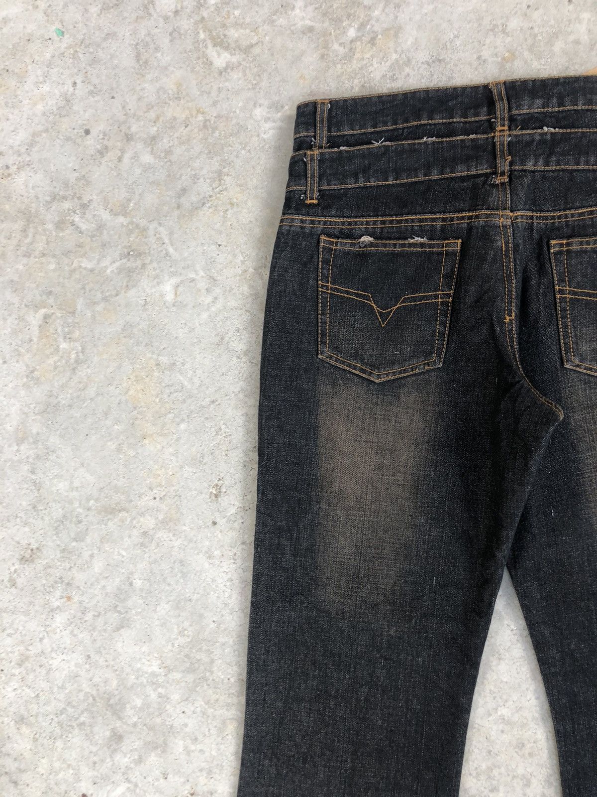 If Six Was Nine Japanese Aqua Flared Jeans Double Waist Distressed Size US 30 / EU 46 - 9 Thumbnail