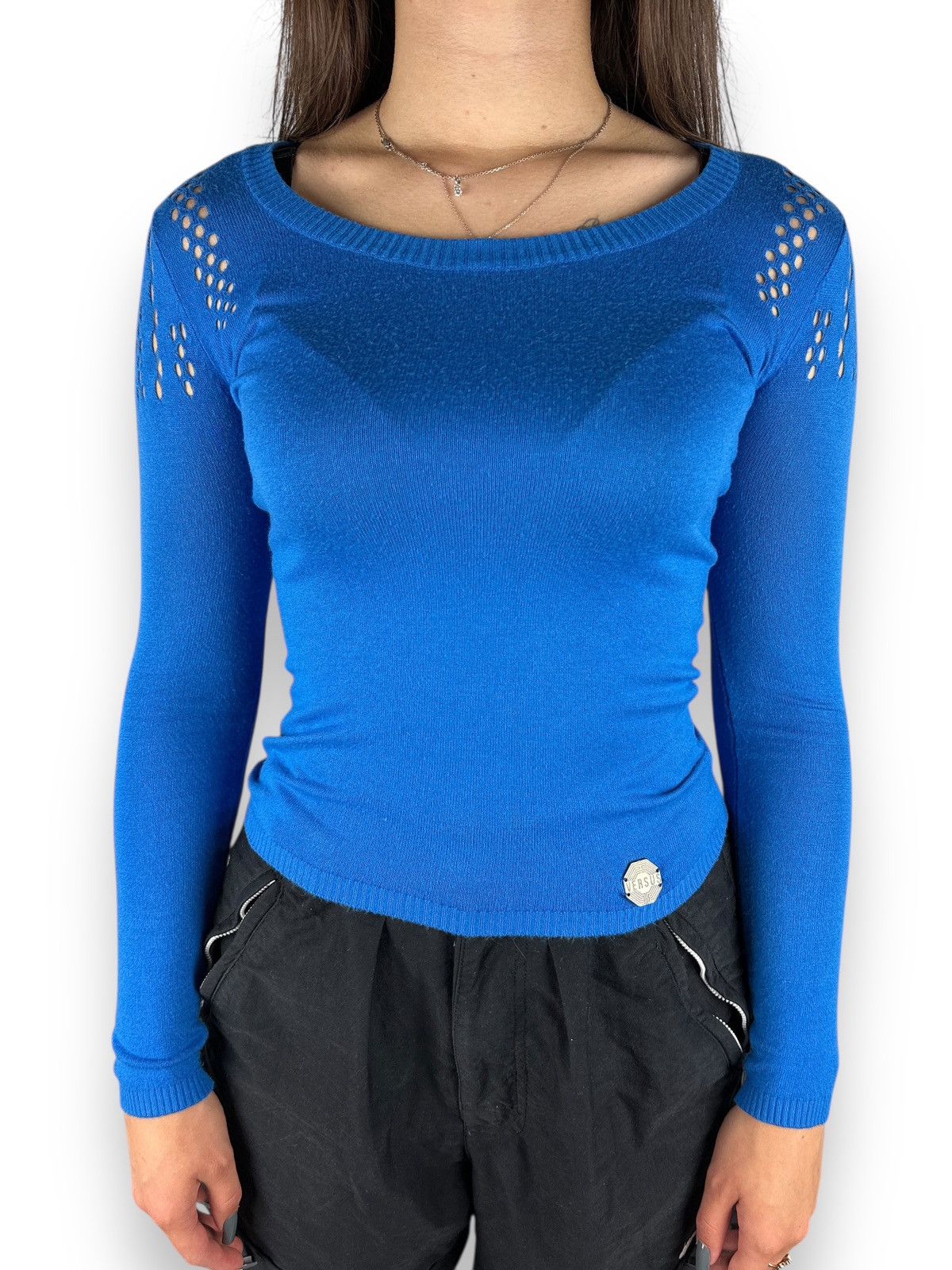 Versus Versace Versus Versace Women’s Viscose Knit Long Sleeve Sweater Size XS / US 0-2 / IT 36-38 - 2 Thumbnail