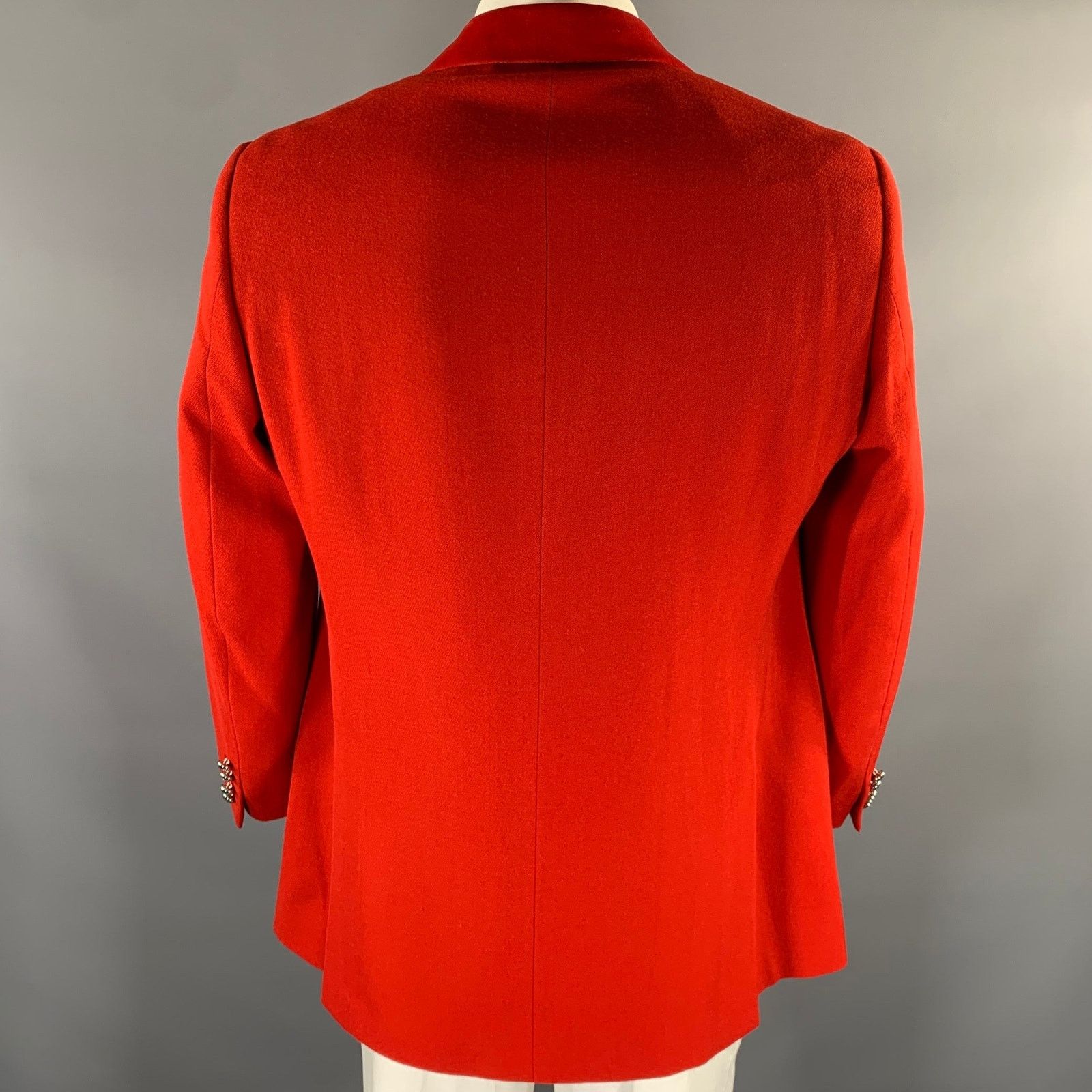 Ralph Lauren RALPH LAUREN Size 44 Red Wool Notch Lapel Sport Coat Size 44R - 5 Thumbnail