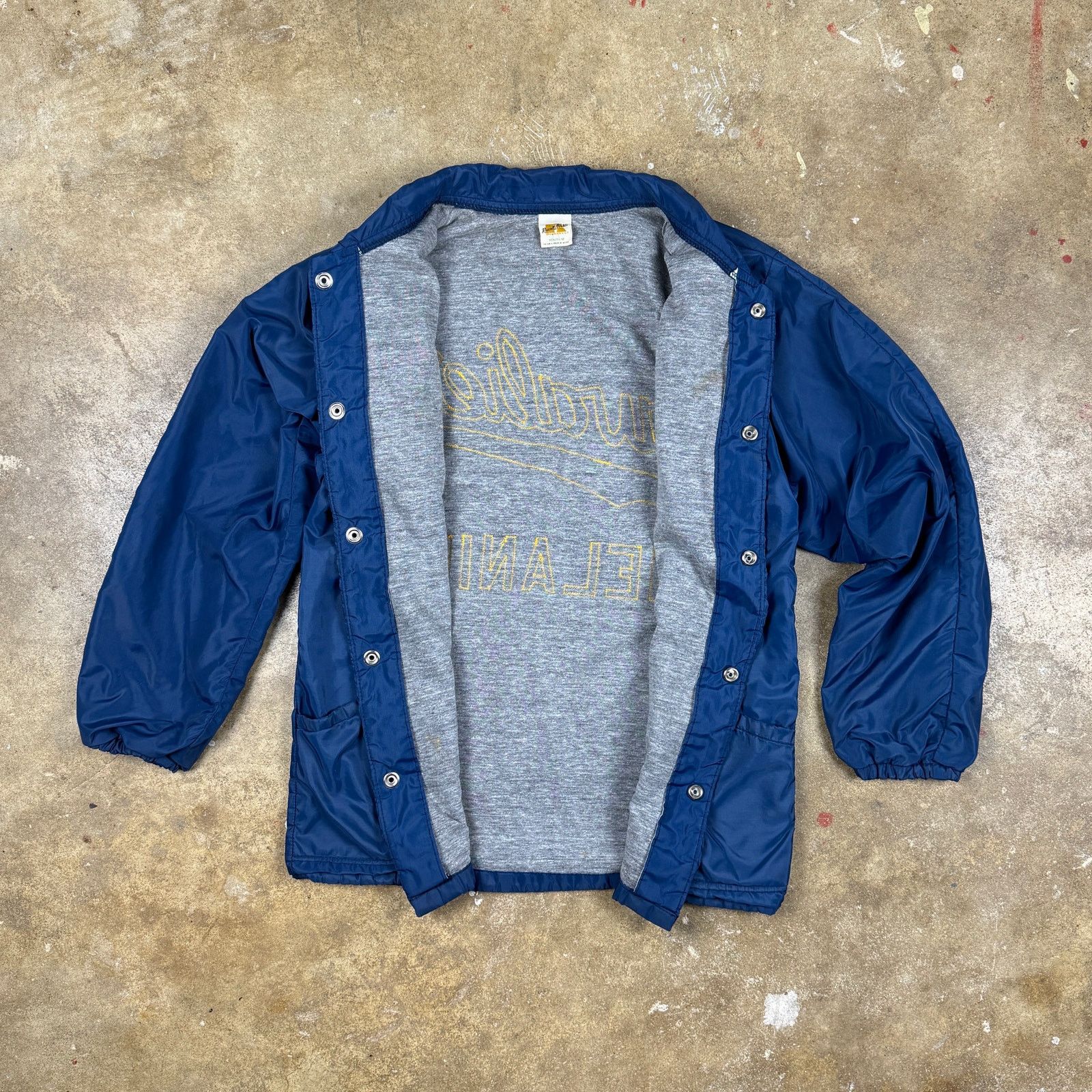 Russell Athletic Vtg 70s Russell Athletic Coach Jacket Youth Medium Blue USA Size XS / US 0-2 / IT 36-38 - 8 Thumbnail