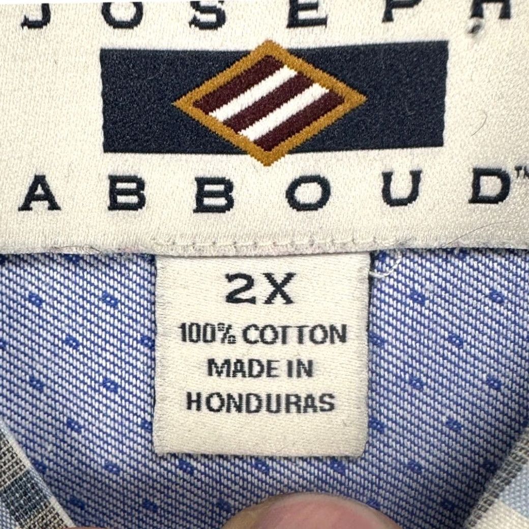 Joseph Abboud Joseph Abboud Button-Up Shirt Adult 2X Big Blue Plaid Classic Fit Mens Size US XXL / EU 58 / 5 - 6 Thumbnail