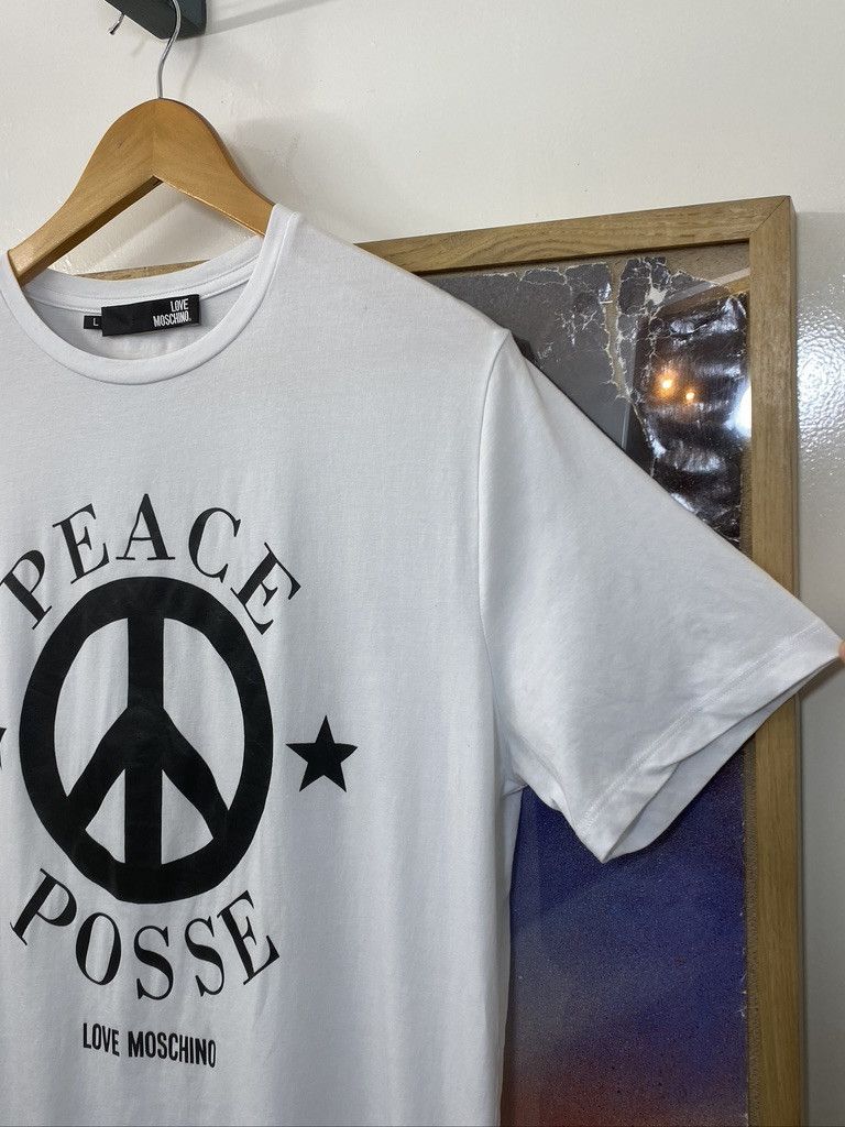 Moschino Authentic Moschino Love Peace Posse Centre Arc Spellout Tee Size US L / EU 52-54 / 3 - 5 Thumbnail