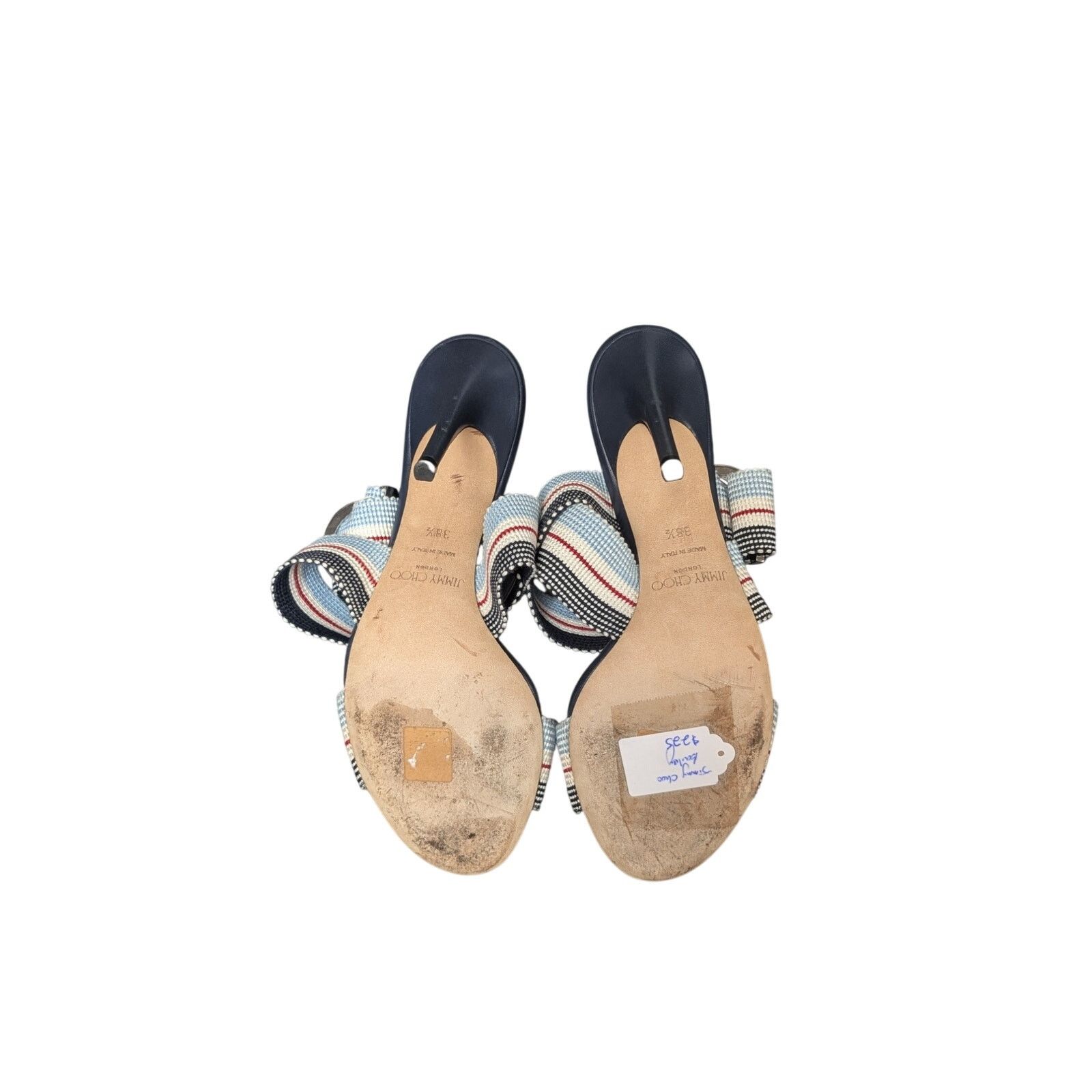 Jimmy Choo Jimmy Choo Bailey 100 Mix Blue Canvas Sandal Heels Size 8 US Size US 8 / IT 38 - 5 Thumbnail