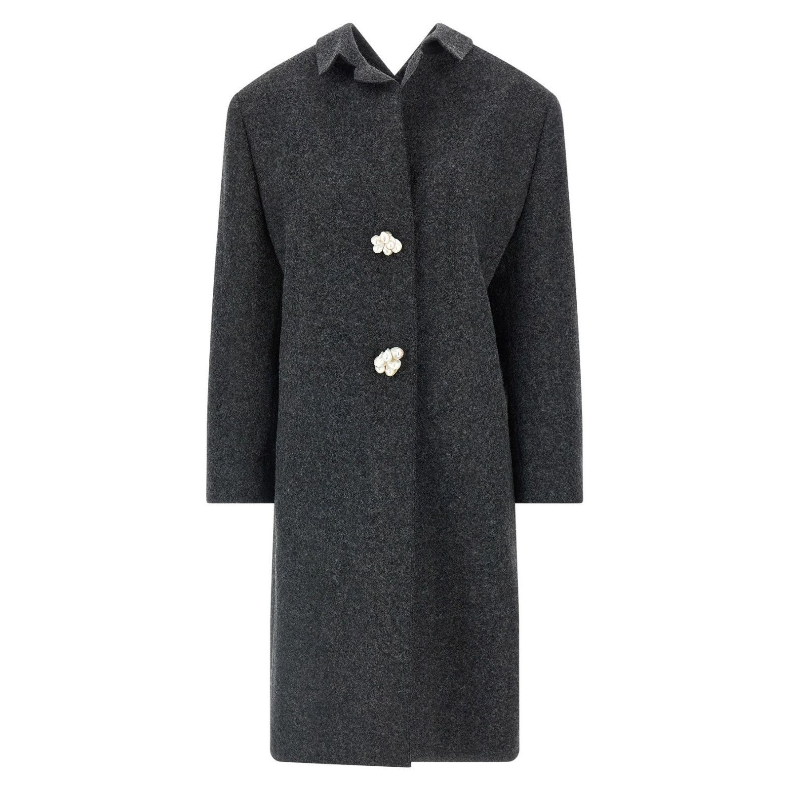 PRADA Gray Wool Coat New And Authentic (Women's size:IT 38;)