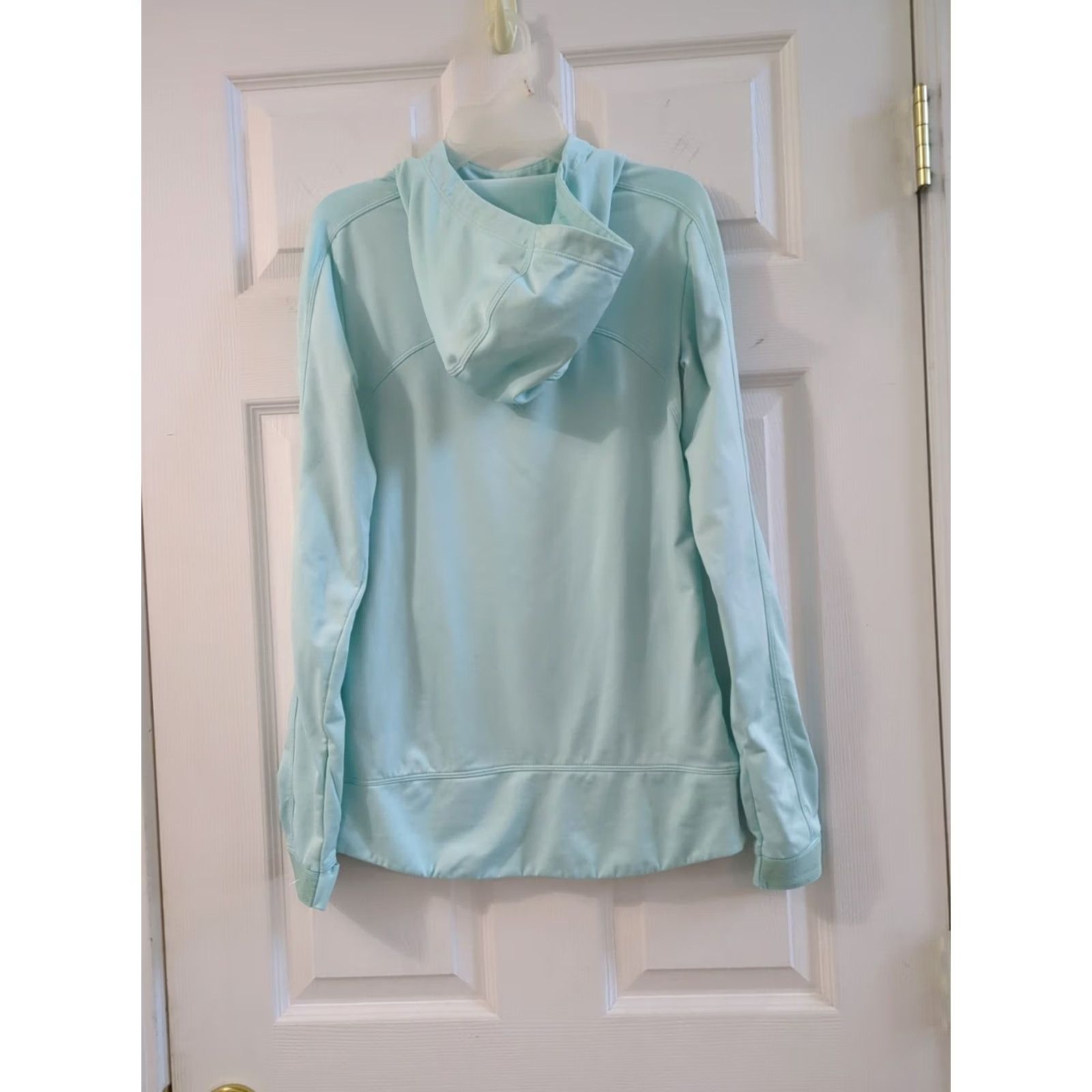 Athleta Athleta Hoodie Aqua Green Striated Stowe Hooded Sweatshirt XXS Women's Activewear Pullover Hooded Sweatshirt Lightweight Zip Pocket Logo Size XXS / US 00 / IT 34 - 4 Thumbnail