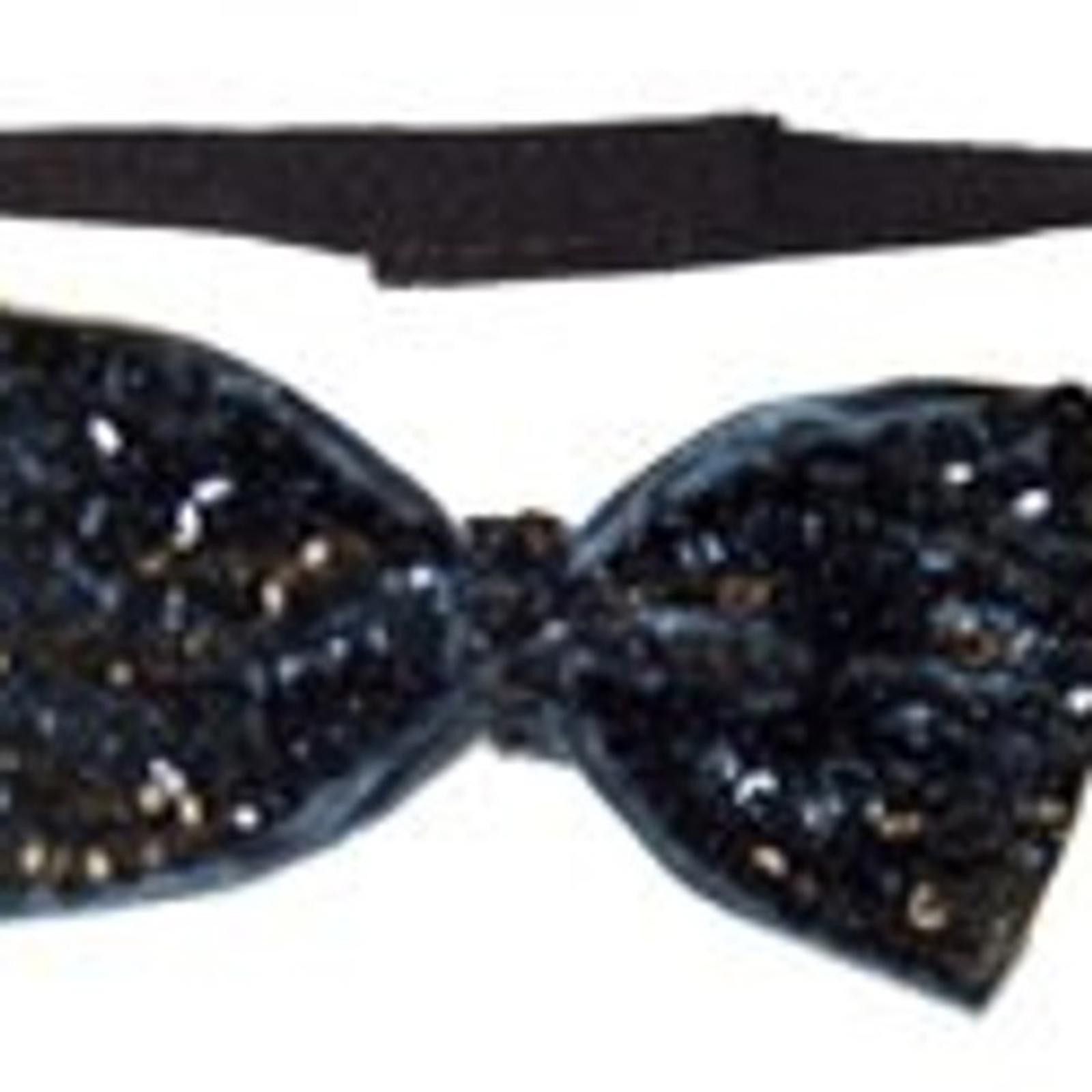 Designer Sequin Bow Tie BLACK Adult Unisex Size ONE SIZE - 1 Preview