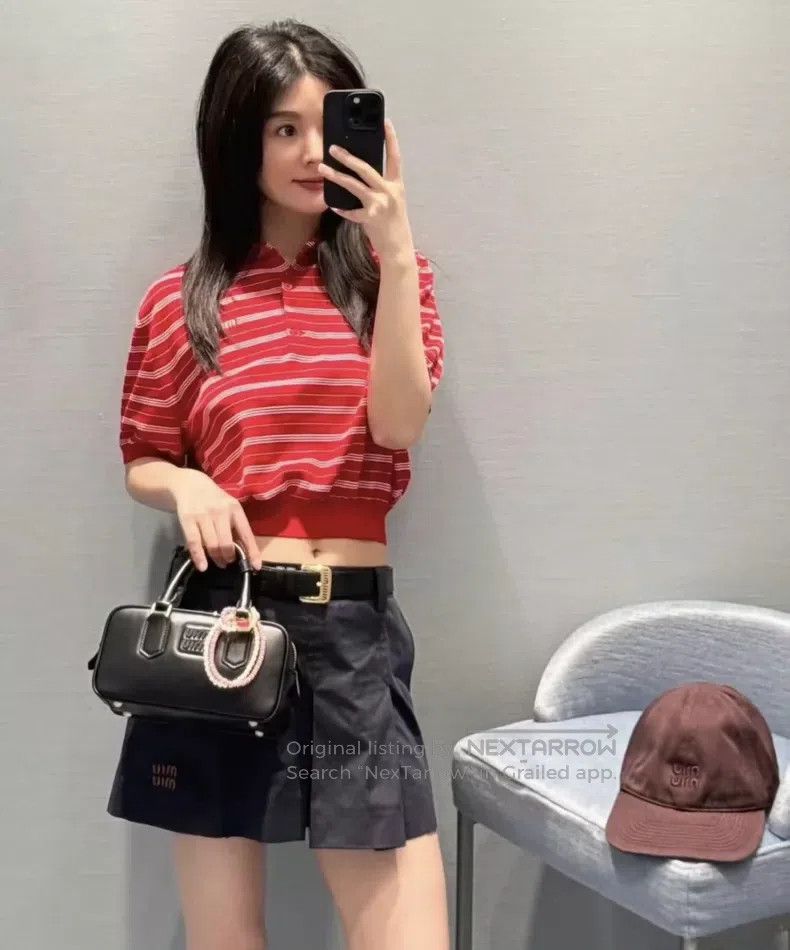 Miu Miu Miu Miu 36 Red striped polo shirt Size S / US 4 / IT 40 - 5 Thumbnail