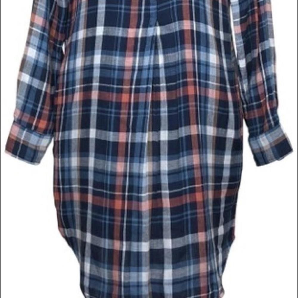 Designer Plaid button down dress, Velvet by Graham and Spencer Size XS / US 0-2 / IT 36-38 - 2 Thumbnail