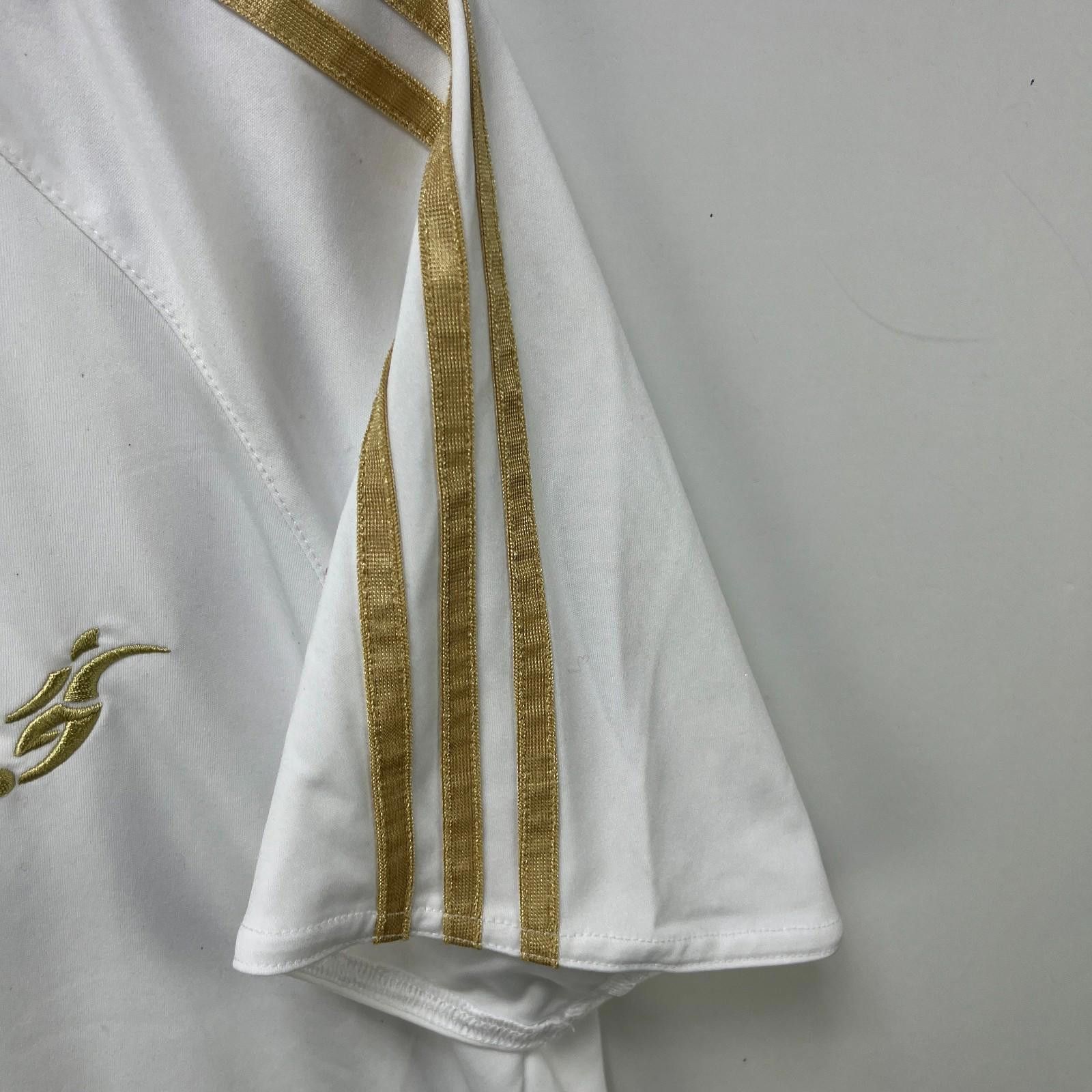Adidas Vintage Adidas Training Jersey White Gold Soccer Shirt XL Size ONE SIZE - 4 Thumbnail