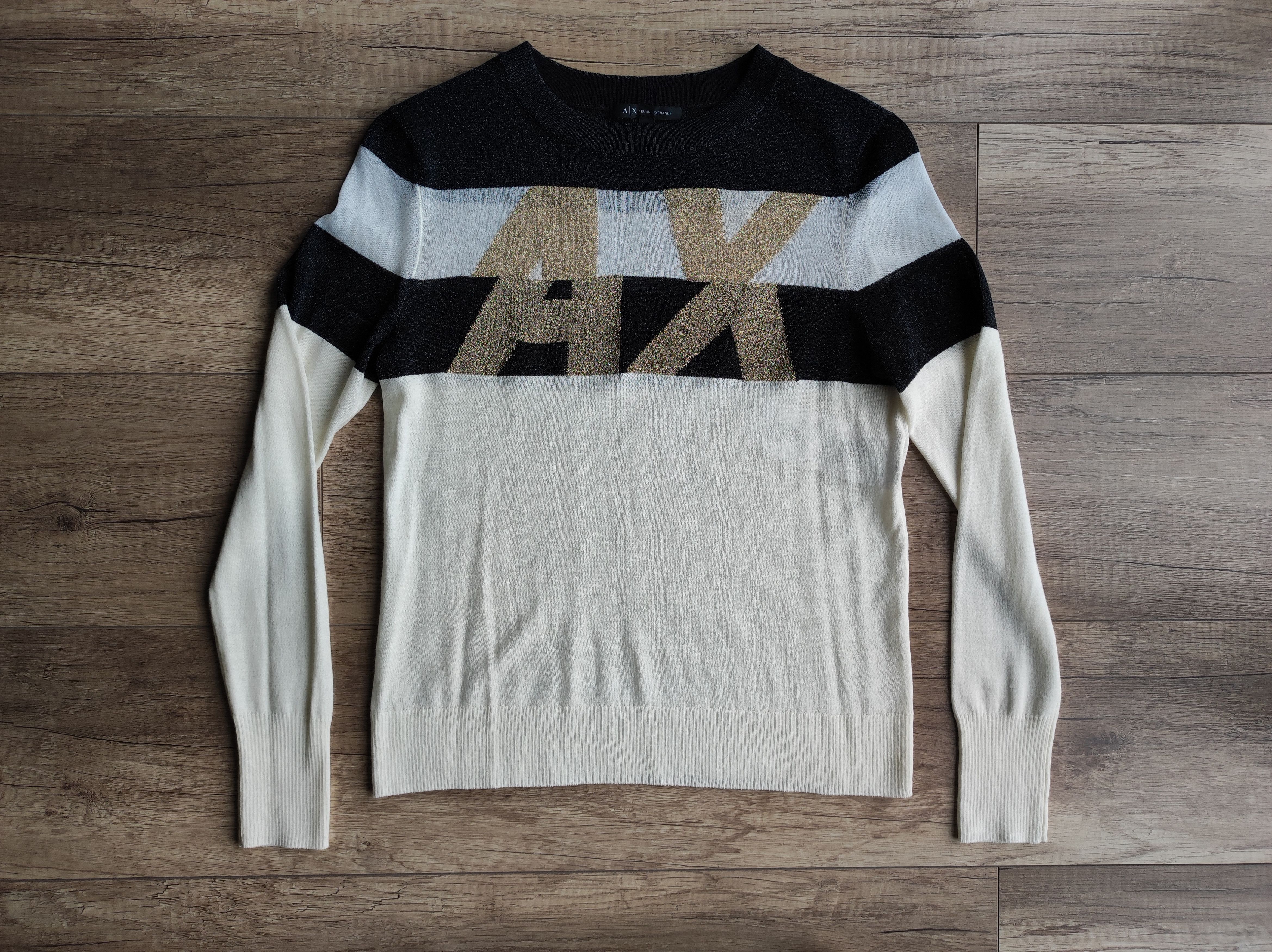 Armani × Armani Exchange Armani Exchange Women's Wool Blend Glitter Sweater,XS Size XS / US 0-2 / IT 36-38 - 3 Thumbnail