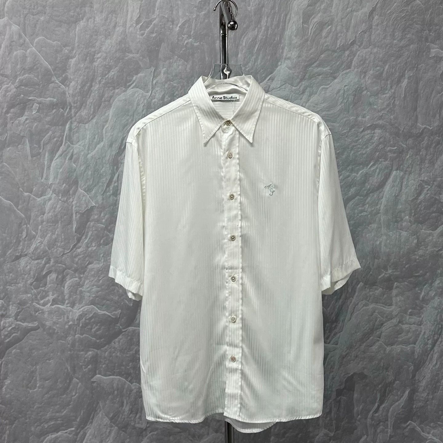 Acne Studios acne studios embroidered logo striped shirt Size US L / EU 52-54 / 3 - 1 Thumbnail