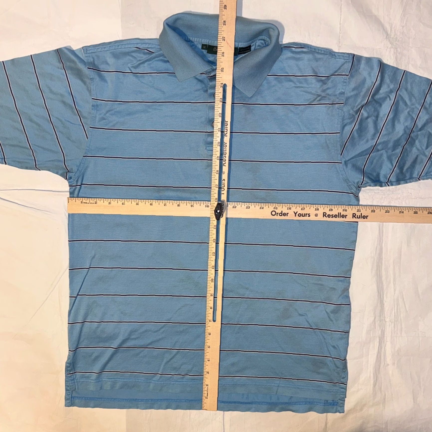 Vintage Bobby Jones Polo Shirt Blue Striped Short Sleeve M Athletic Shirt Men's Golf Polo Size US M / EU 48-50 / 2 - 7 Thumbnail