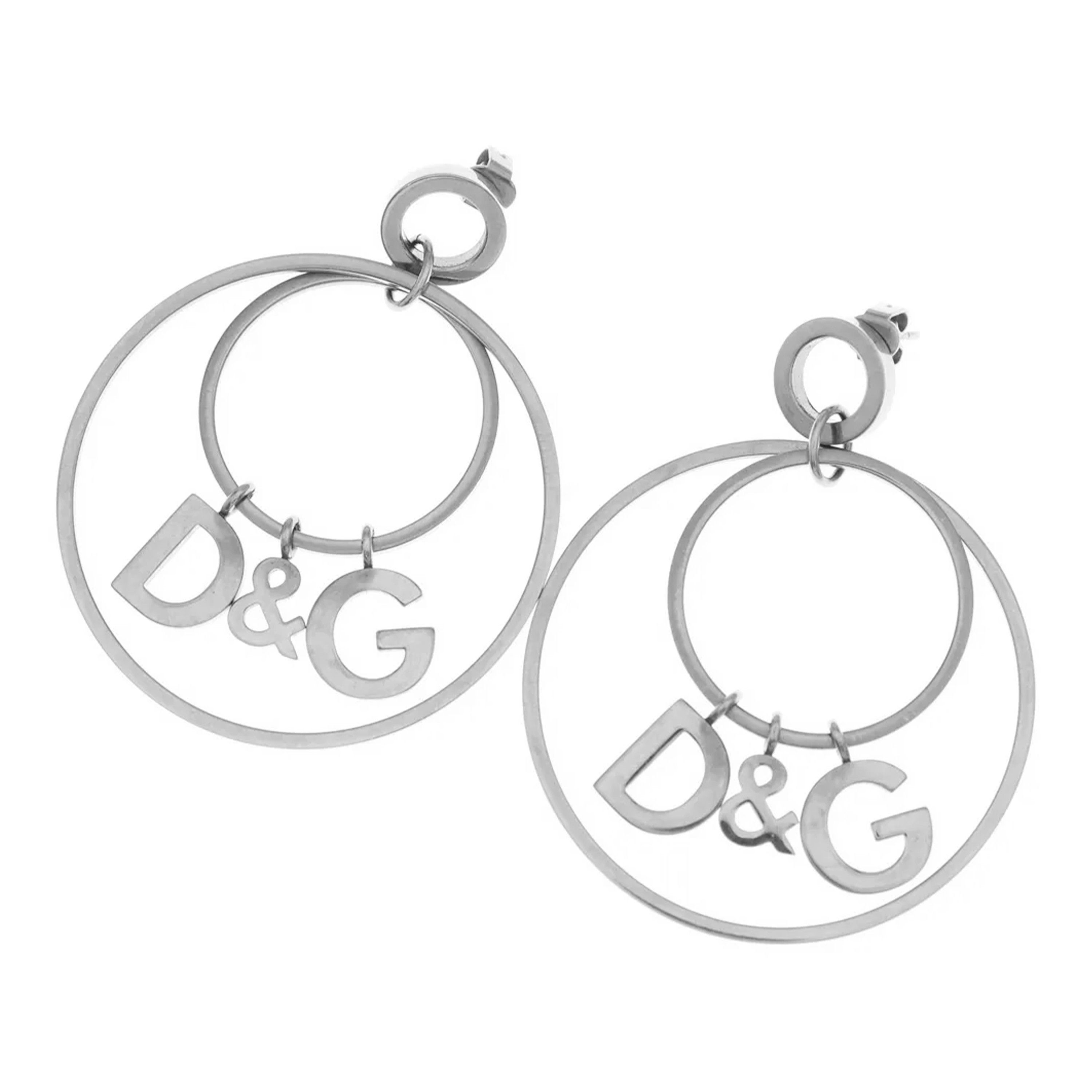 Dolce & Gabbana Silver Plated Double Hoops