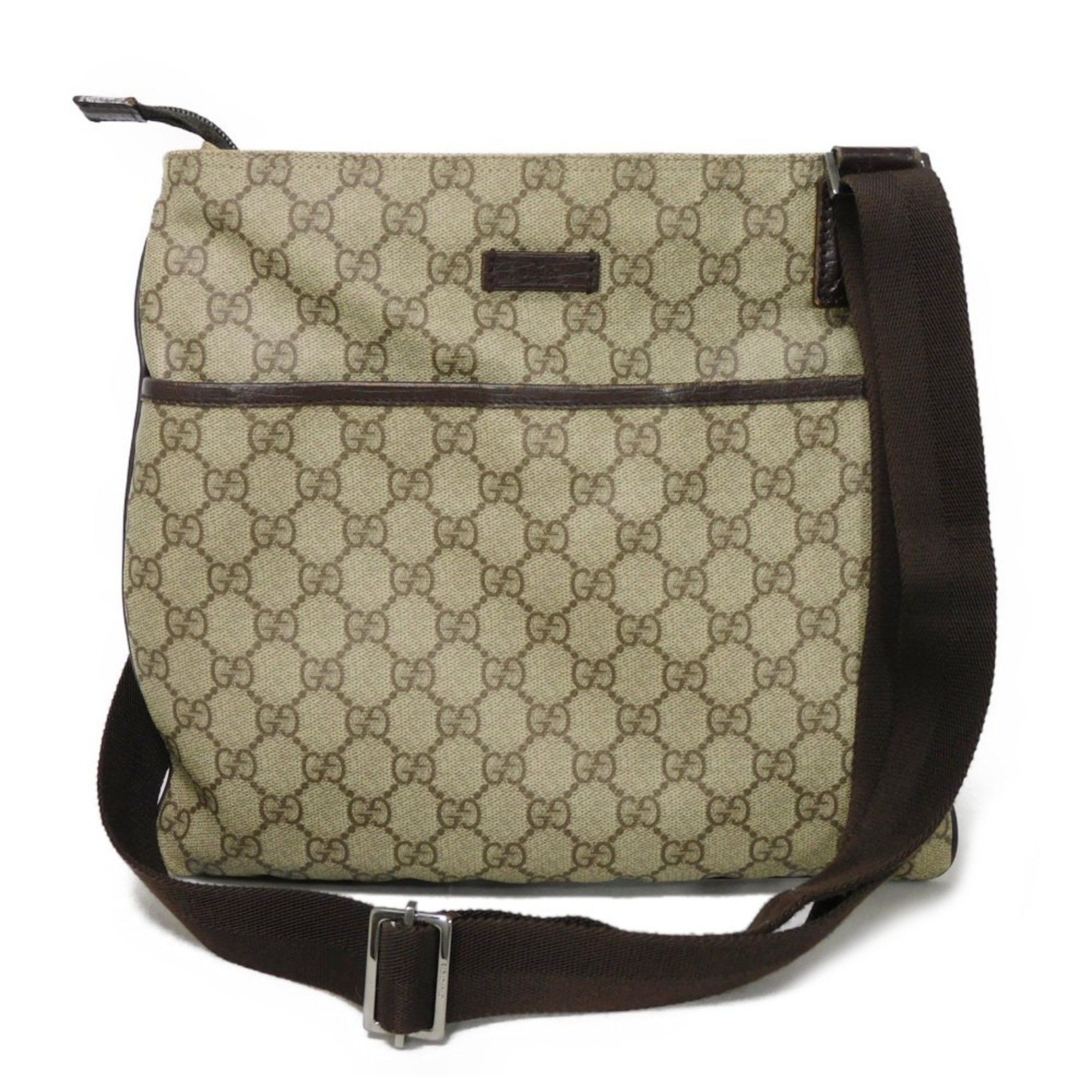 Gucci Shoulder Bag GG Supreme Pvc Pochette Sacoche Crossbody Plus Beige 141626 For Men And Women