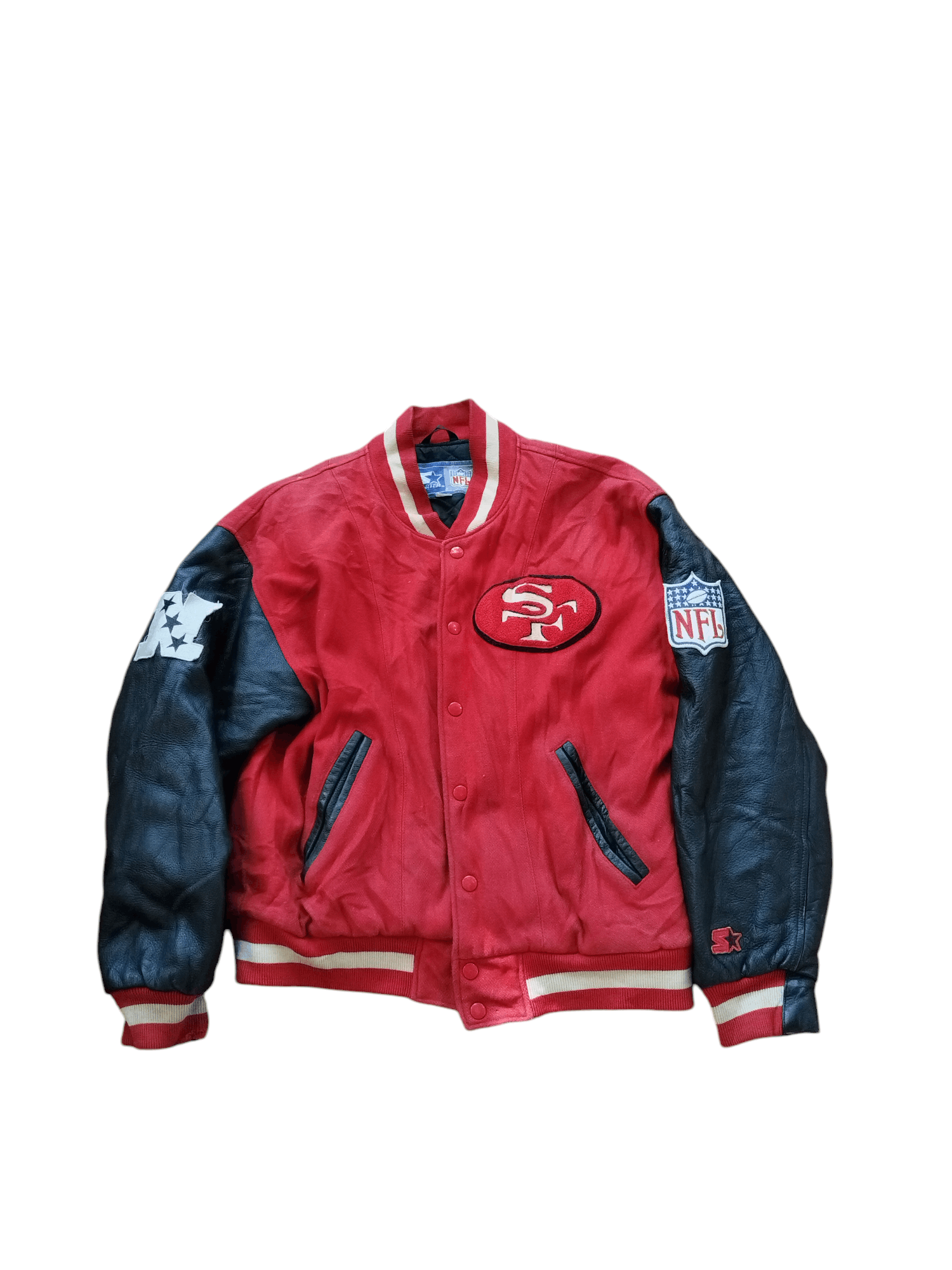 NFL Vintage 49ers varsity leather sleeve jacket Size US M / EU 48-50 / 2 - 2 Thumbnail
