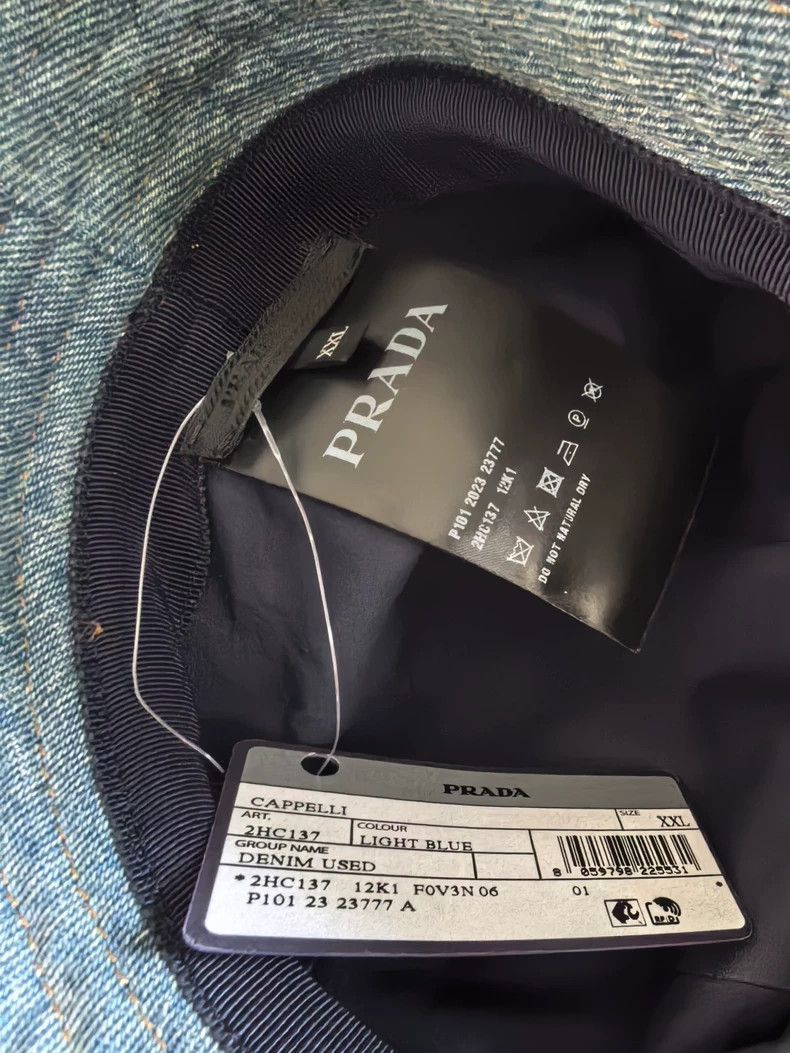 Prada Prada Denim Fisherman Hat Brand New Tag -2505 Size ONE SIZE - 3 Thumbnail
