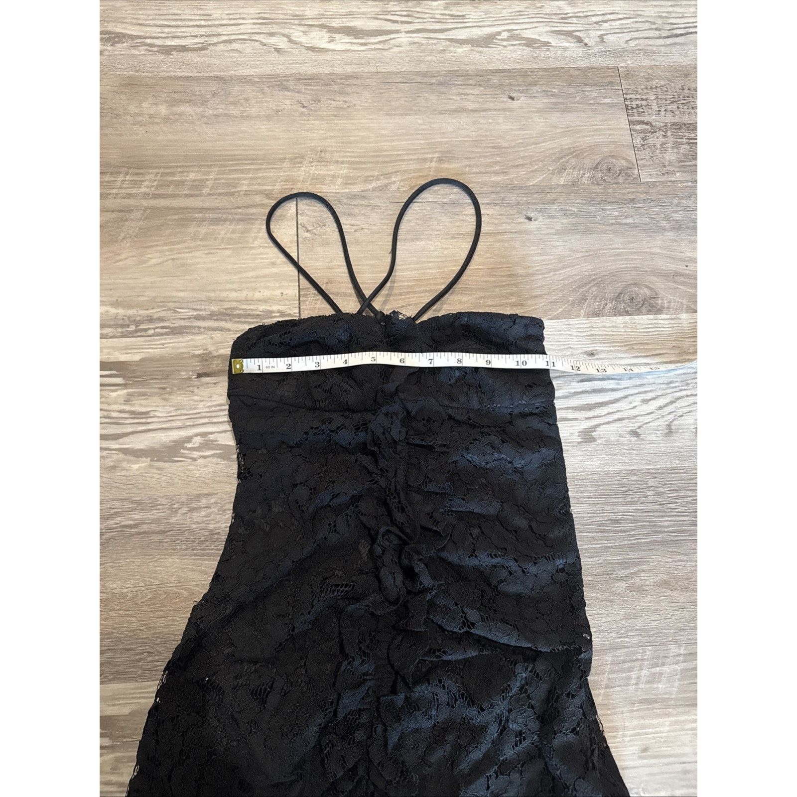 Zara Zara Womens Lace Mini Dress Draped XS Black Ruffled Floral Size XS / US 0-2 / IT 36-38 - 3 Thumbnail