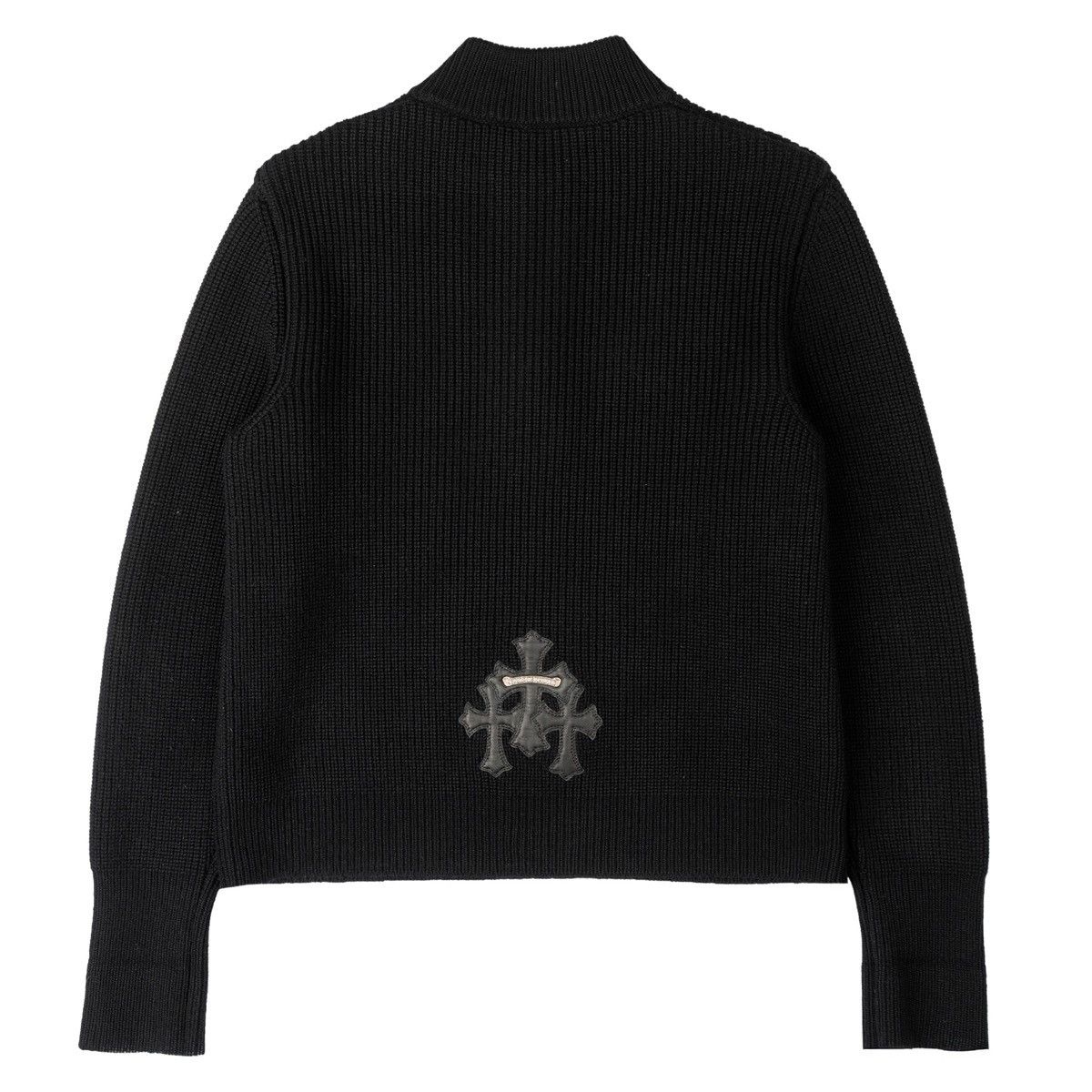 Chrome Hearts Leather Cemetery Cross Patch Quarter Zip Sweatshirt Black Size US S / EU 44-46 / 1 - 1 Thumbnail