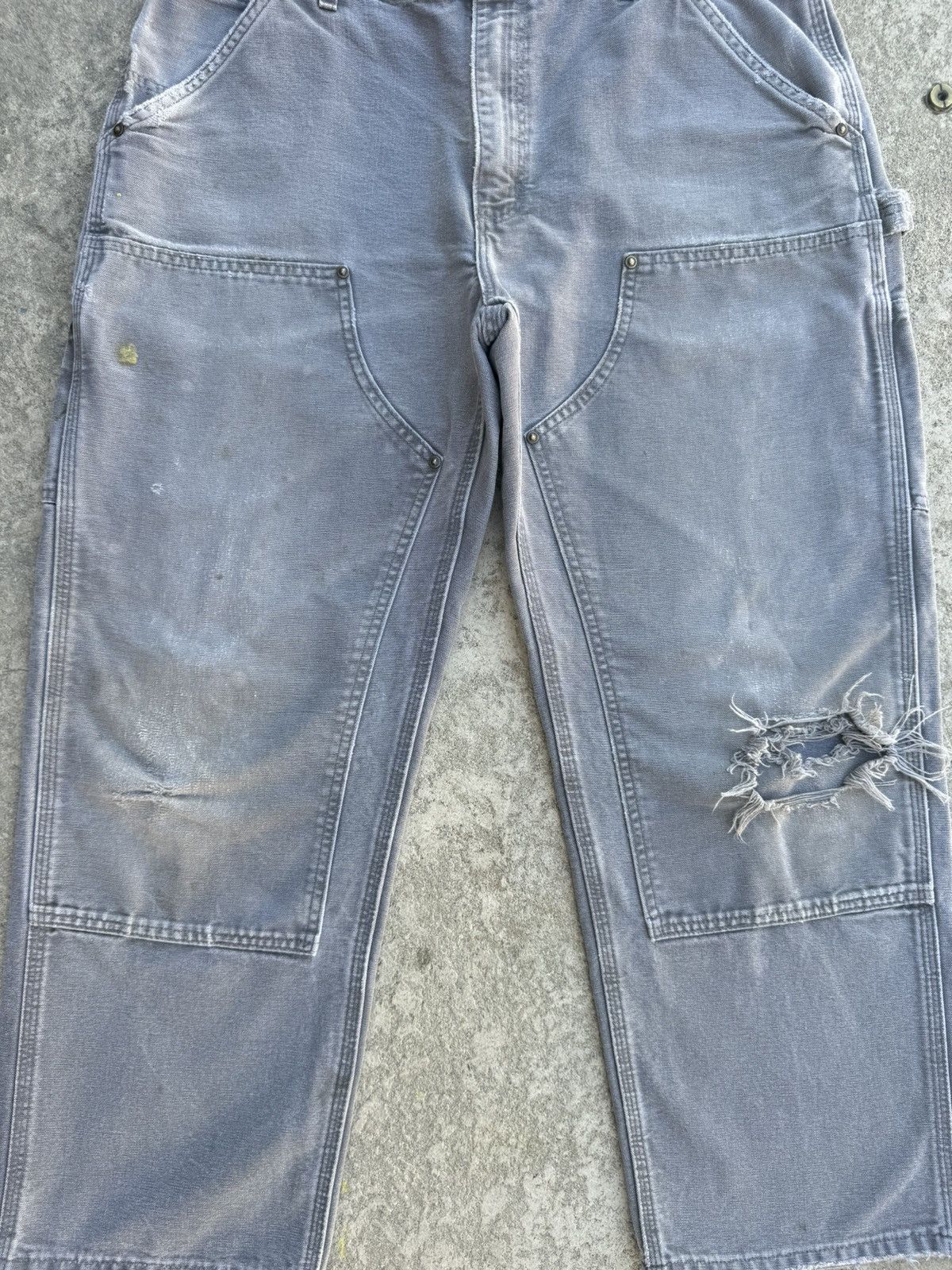 Carhartt × Vintage Carhartt B136 Grey Double Knee Size US 36 / EU 52 - 8 Thumbnail