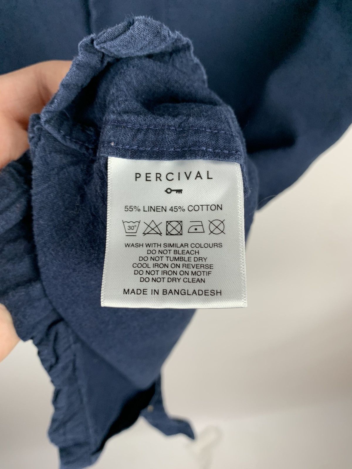 Percival Percival Linen Hawaiian Shirt Men’s Size M Blue Short Sleeve Size US M / EU 48-50 / 2 - 8 Thumbnail