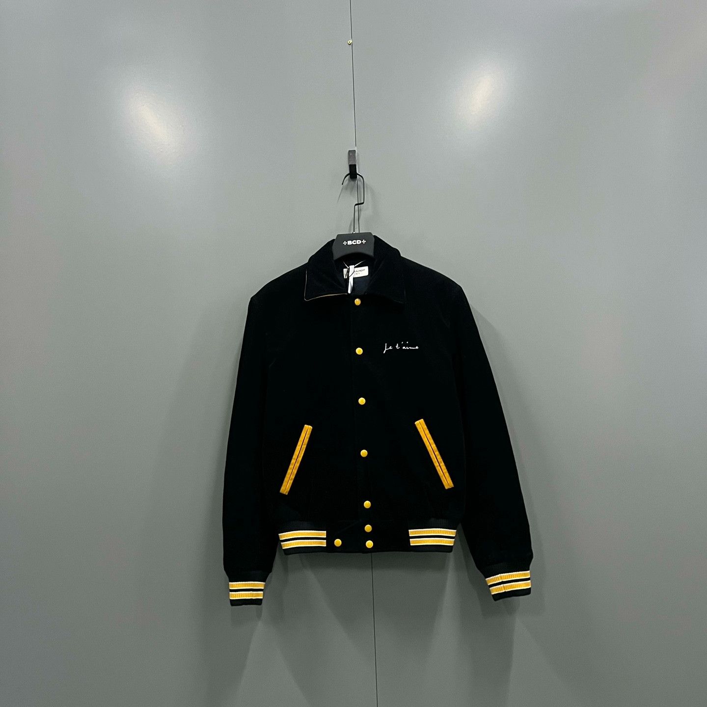 Saint Laurent Paris Saint Laurent Black Corduroy Logo Jacket Size US S / EU 44-46 / 1 - 1 Thumbnail
