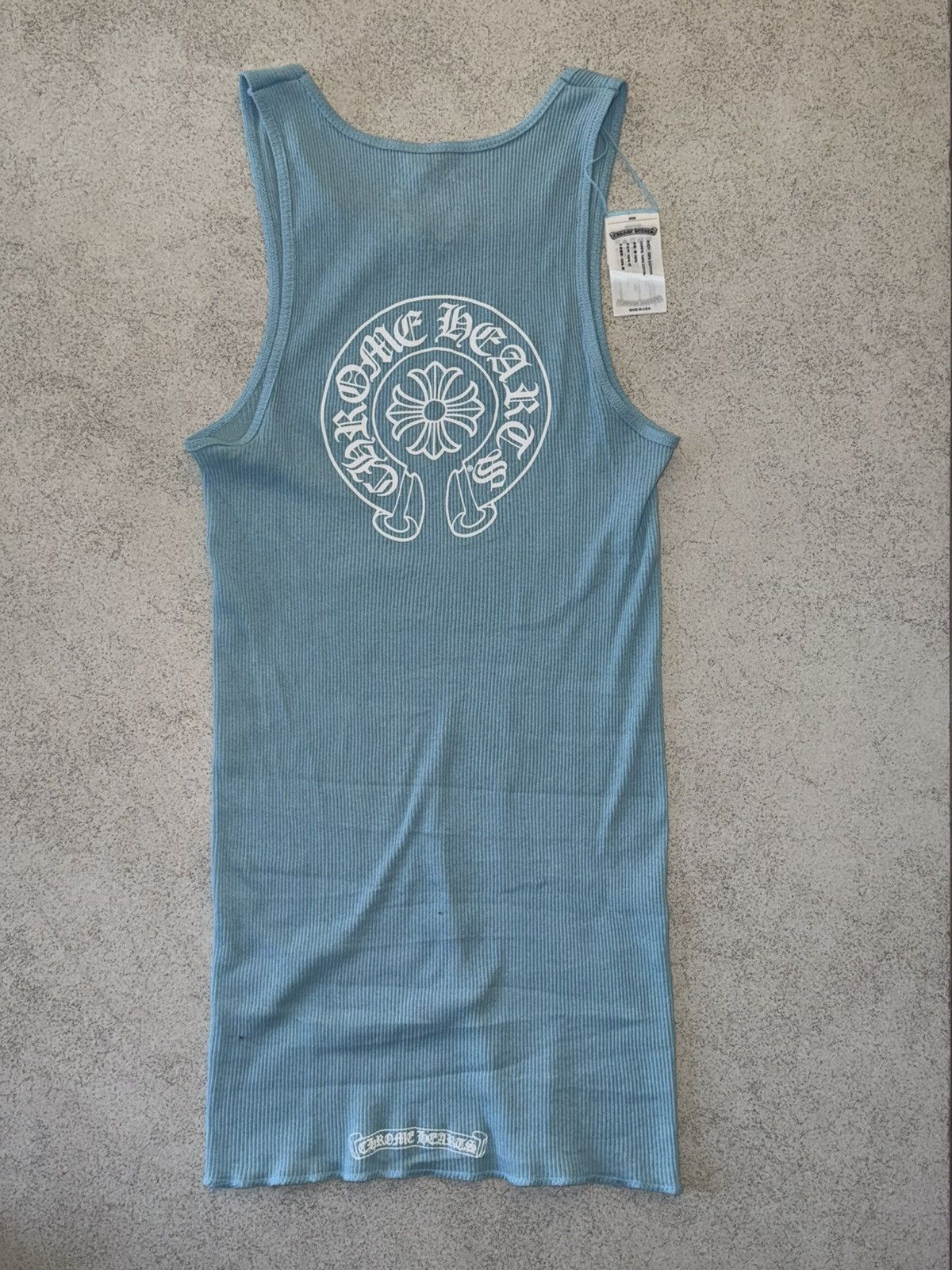 Baby blue chrome hearts tank