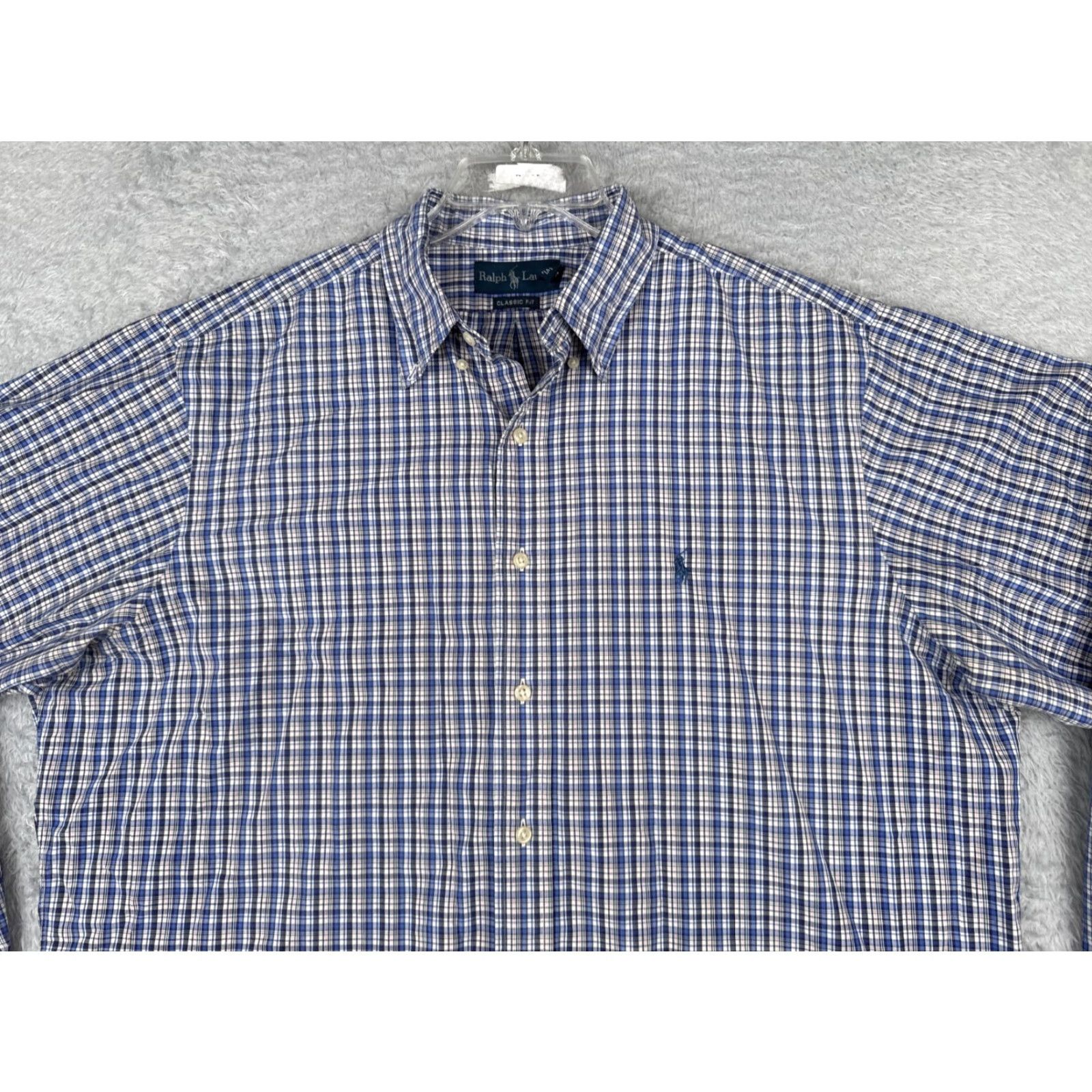 Ralph Lauren Ralph Lauren Shirt Men Plaid Cotton XL Blue Button-Up Long Sleeve Casual Workwear Button-Down Mens Size US XL / EU 56 / 4 - 5 Thumbnail