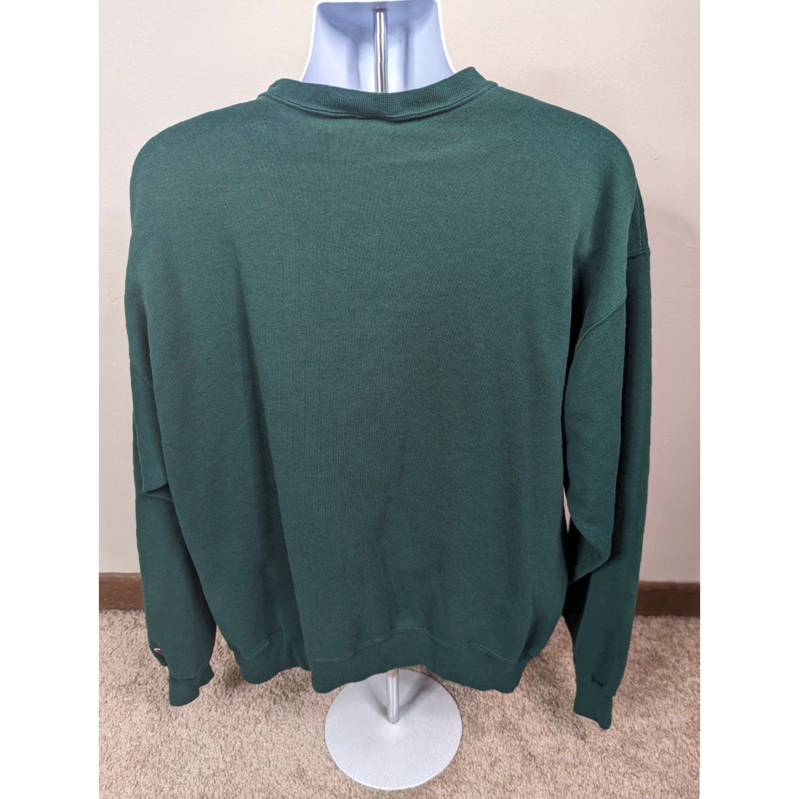 Champion VINTAGE Champion Men's XL Logo Pullover Crewneck Sweatshirt Distressed Green - Sweatshirt - Logo Mens XL Green 90s Size US XL / EU 56 / 4 - 3 Thumbnail