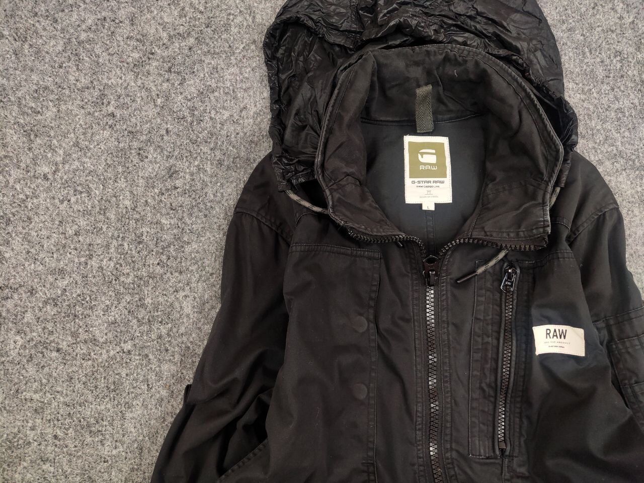 G-Star G Star Raw Powel Overshirt Black Pocket Zip Hooded Jacket Size US L / EU 52-54 / 3 - 11 Thumbnail