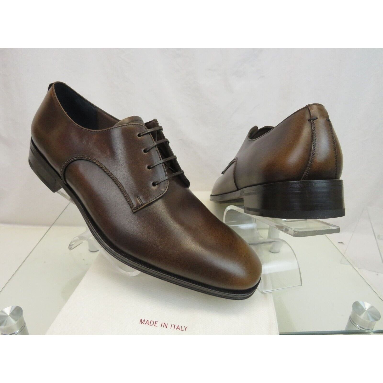 Salvatore Ferragamo FERRAGAMO DANIEL BURNISHED BROWN LEATHER LACE OXFORDS 9.5 E Size US 9.5 / EU 42-43 - 5 Thumbnail