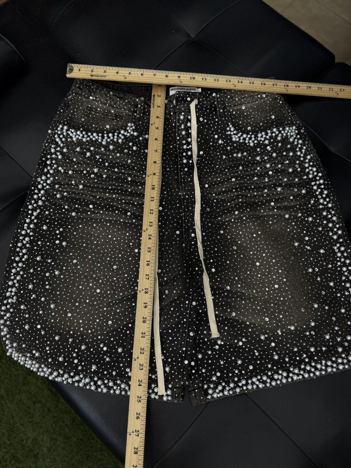 Vale Valley Rhinestone Crystal Shorts Denim Black Size 32 Size US 32 / EU 48 - 6 Thumbnail