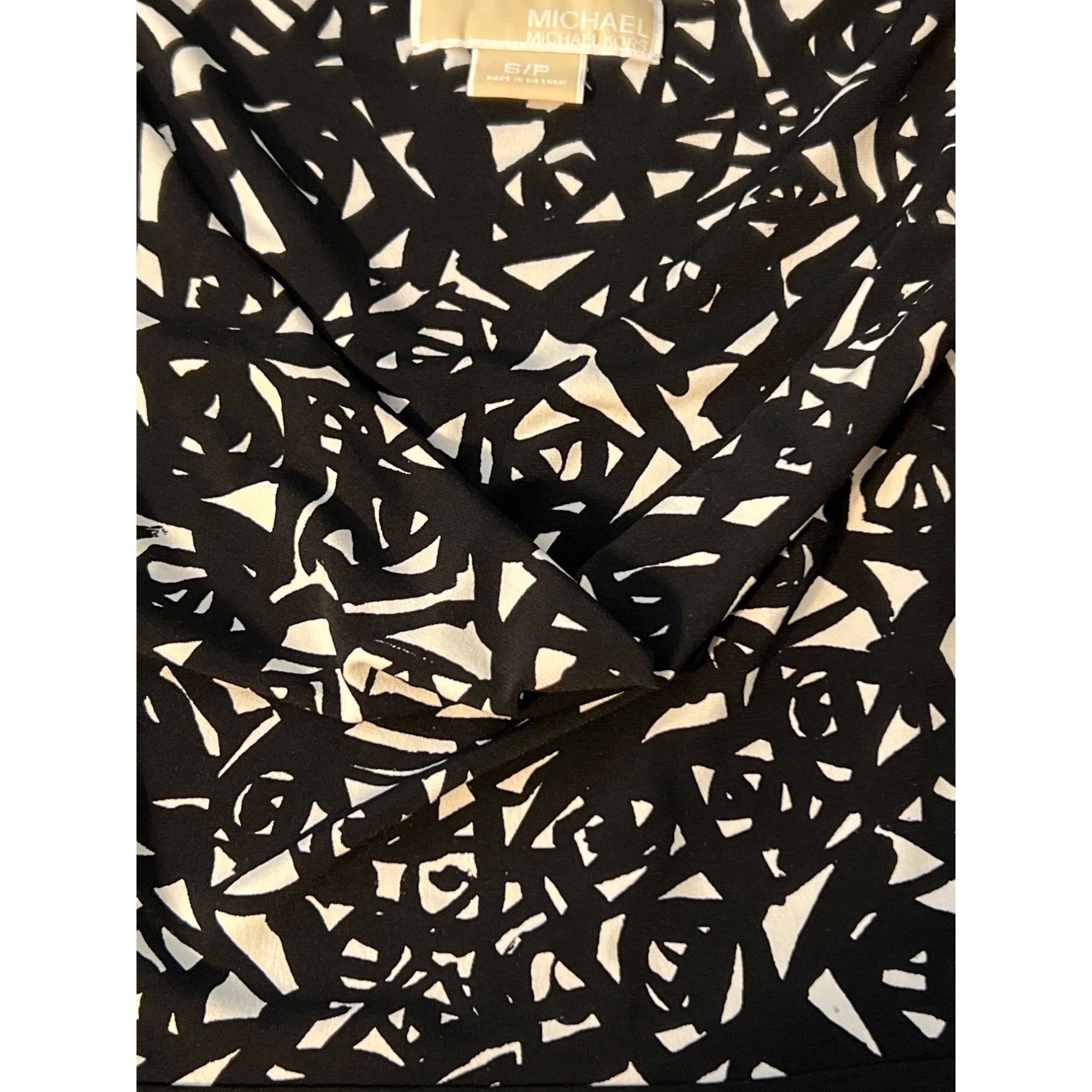 Michael Kors Michael Kors Black White Abstract Print Dress Sheath Sleevel Size S / US 4 / IT 40 - 4 Thumbnail