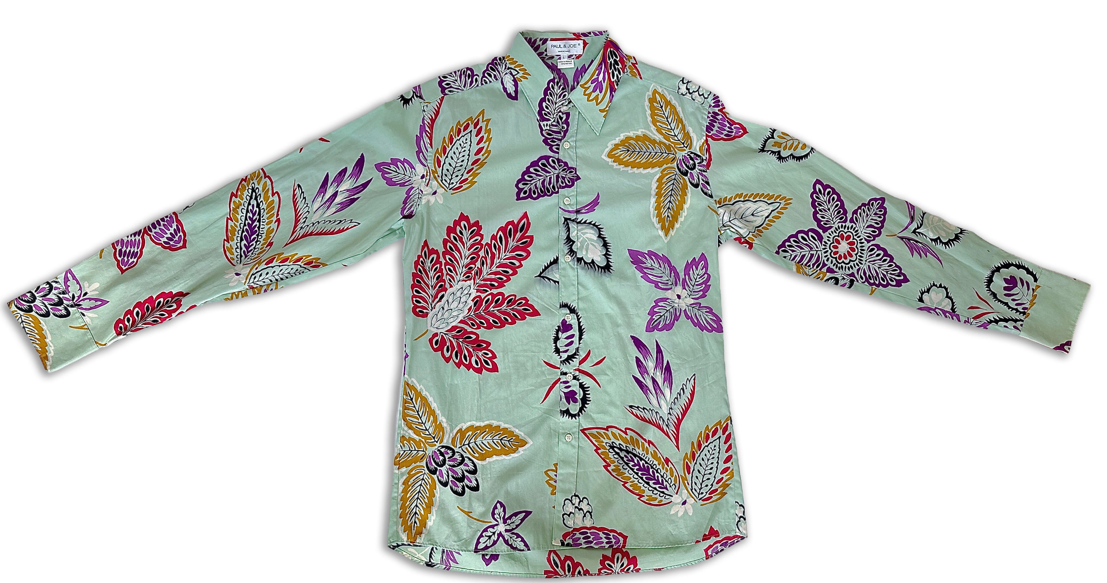 Paul & Joe Floral Print Cotton Button-Down Shirt Made in France L Size US L / EU 52-54 / 3 - 1 Thumbnail