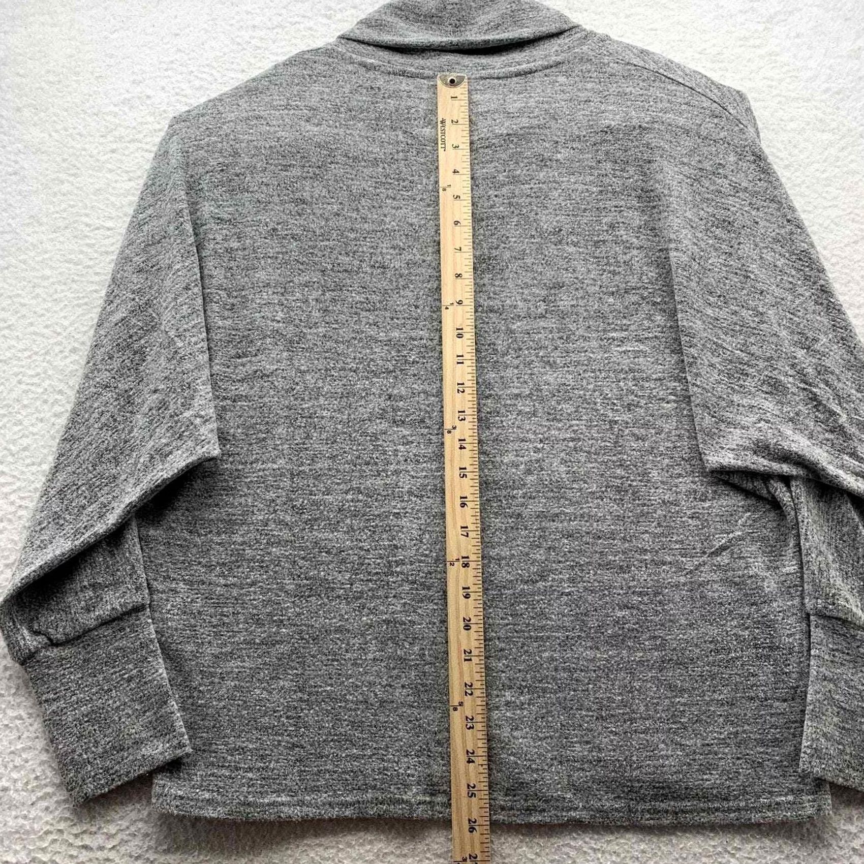 Lucky Brand Lucky Brand Sweater Womens Large Heather Gray Relaxed Mock Neck Soft Thin Preppy Size L / US 10 / IT 46 - 6 Thumbnail