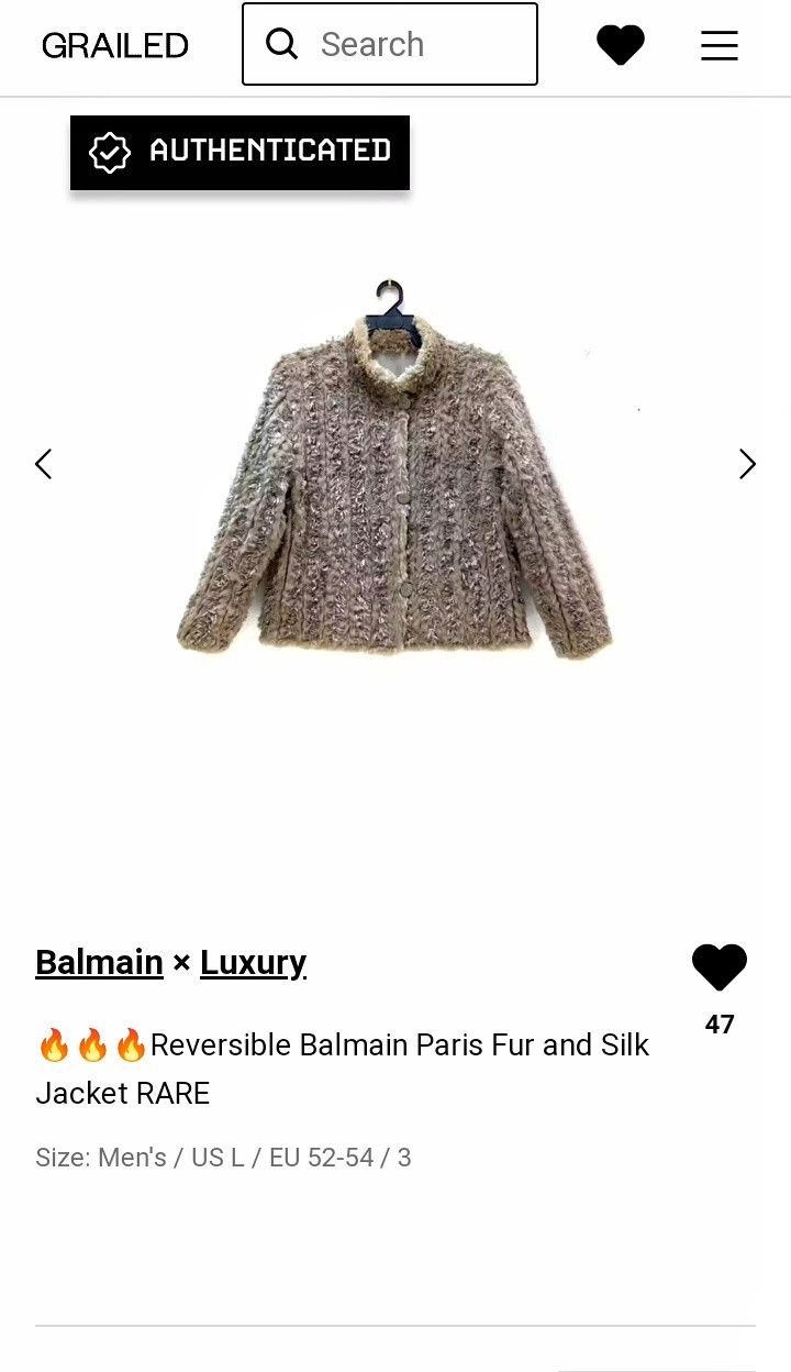 Balmain 🔥🔥🔥Reversible Balmain Paris Fur and Silk Jacket RARE Size US L / EU 52-54 / 3 - 18 Thumbnail