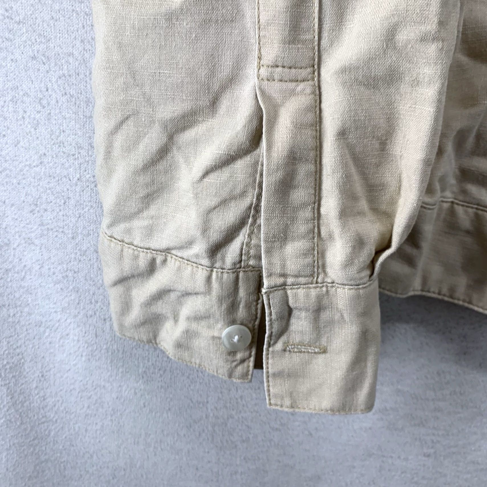 Evan Picone VINTAGE Women's Linen Blend Button-Up Shirt 1X Beige Embroidered All Seasons Bohemian Evan Picone Size XL / US 12-14 / IT 48-50 - 5 Thumbnail